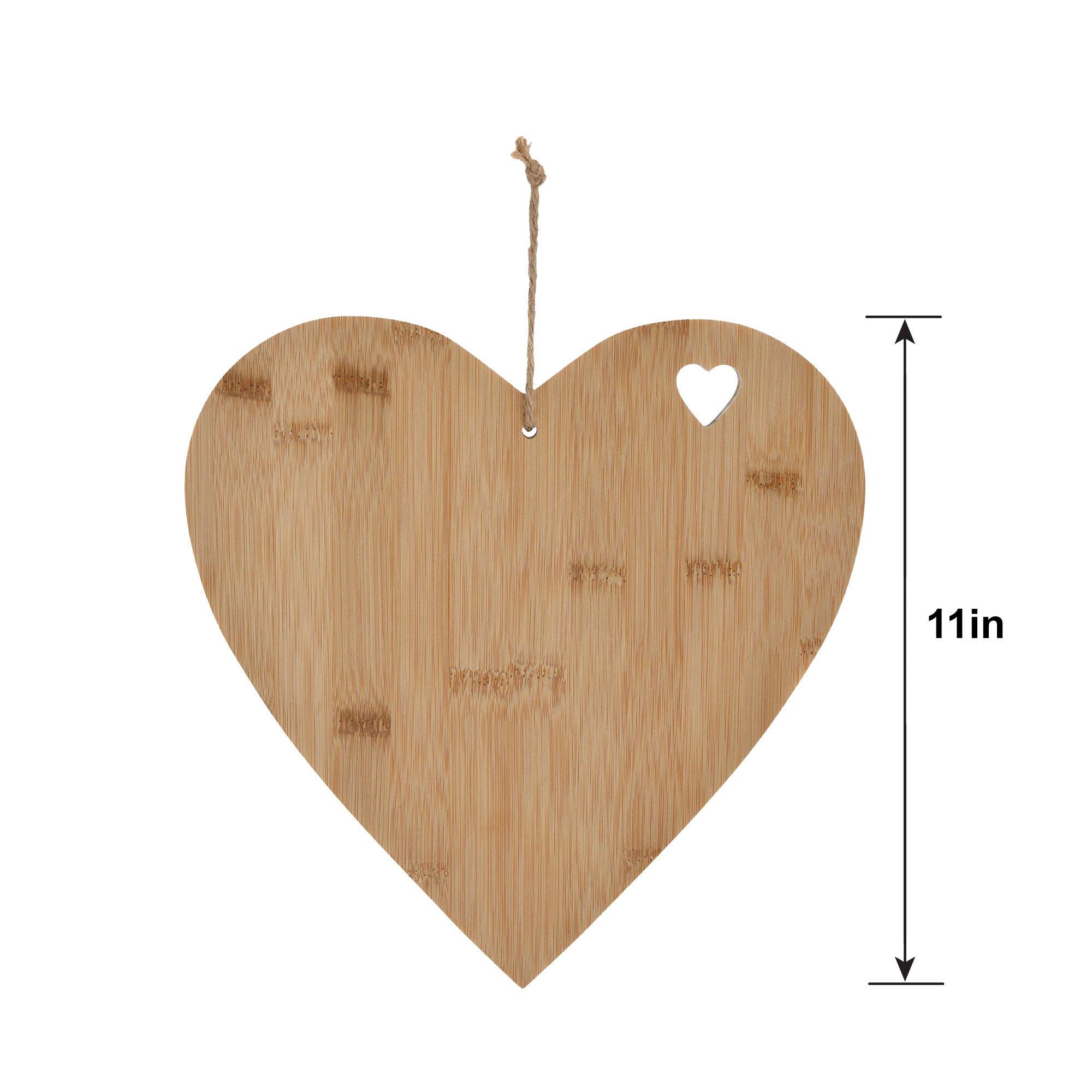 Heart-Shaped Bamboo Charcuterie Board, 11in