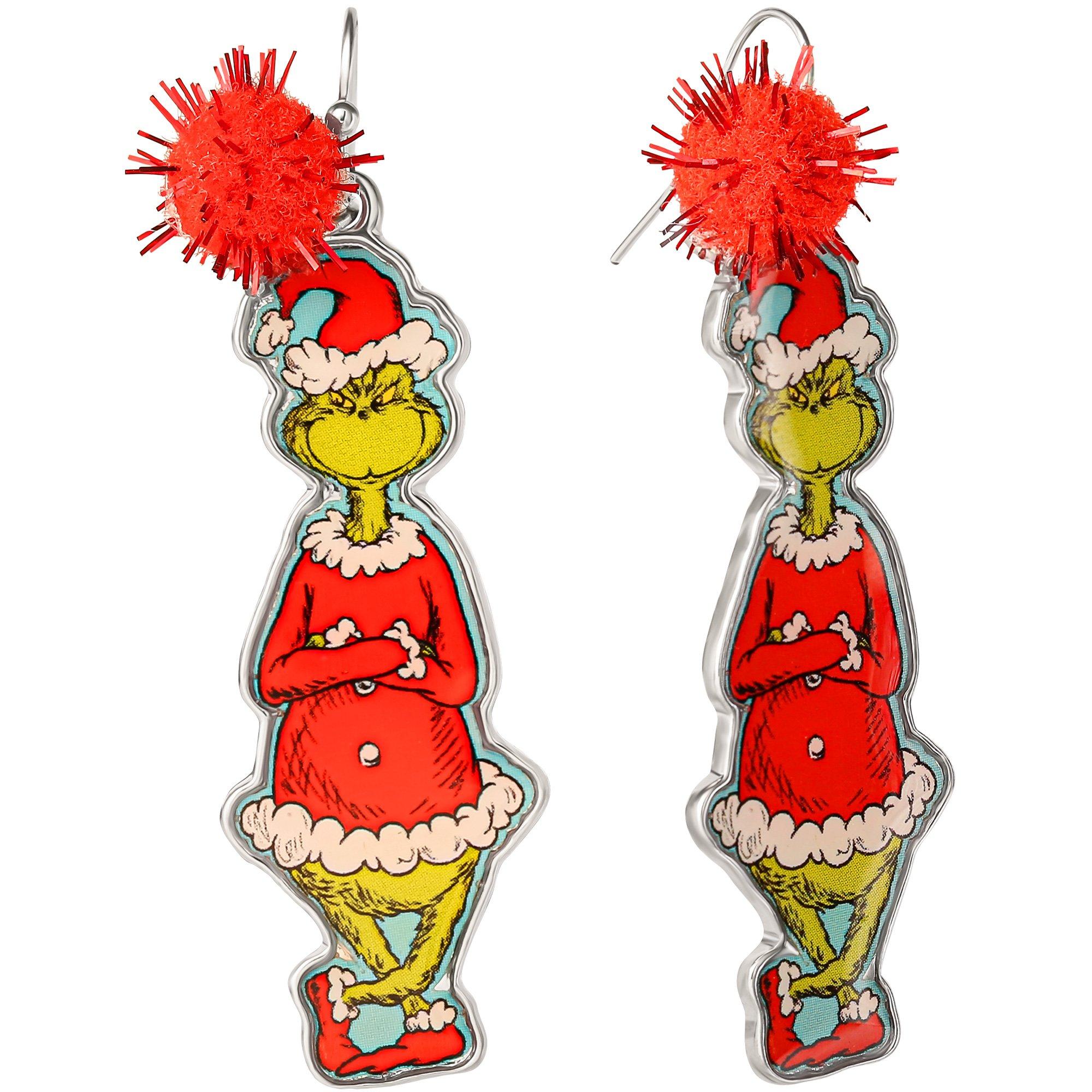 Santa Grinch Pom-Pom Earrings, 1 Pair - Dr. Seuss