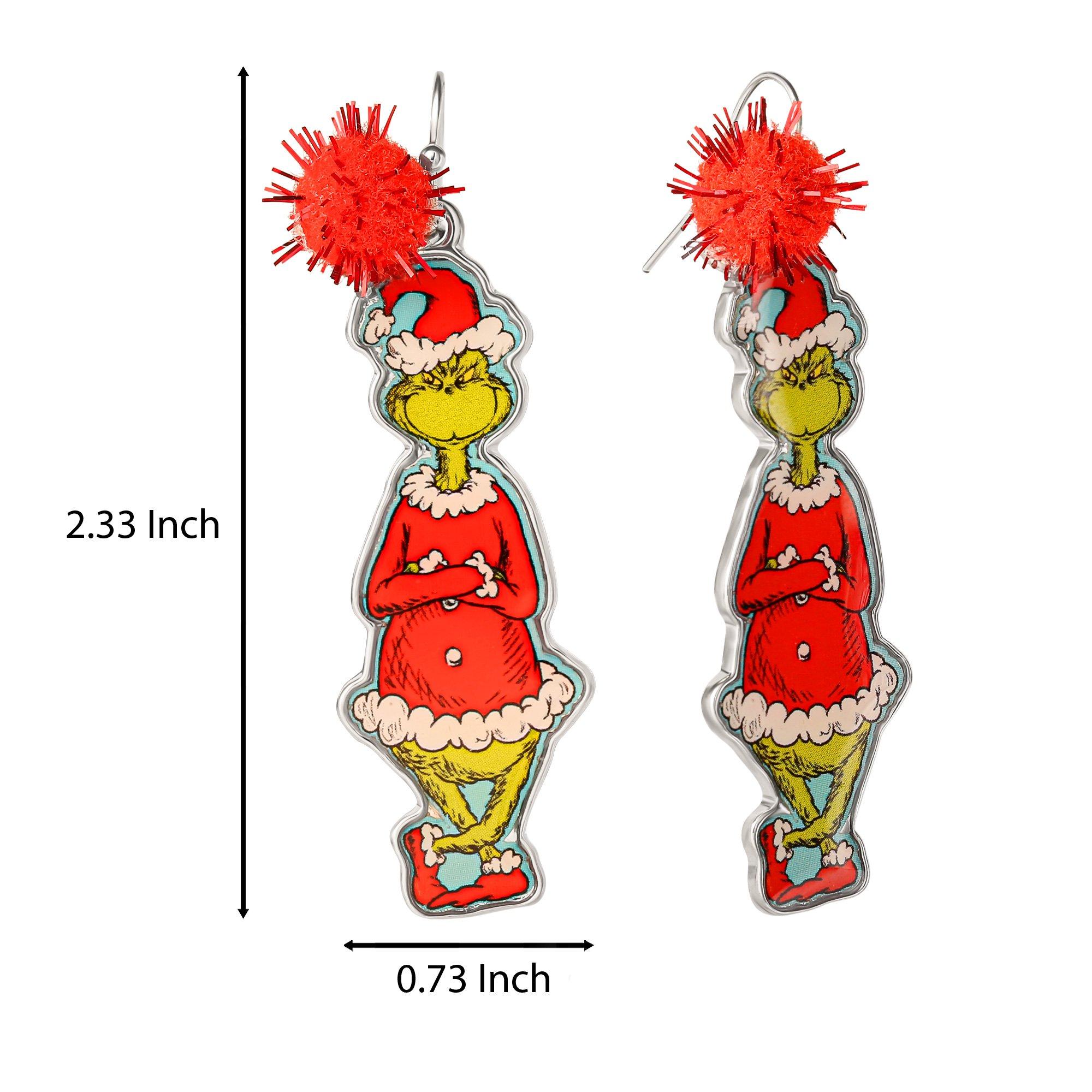 Santa Grinch Pom-Pom Earrings, 1 Pair - Dr. Seuss