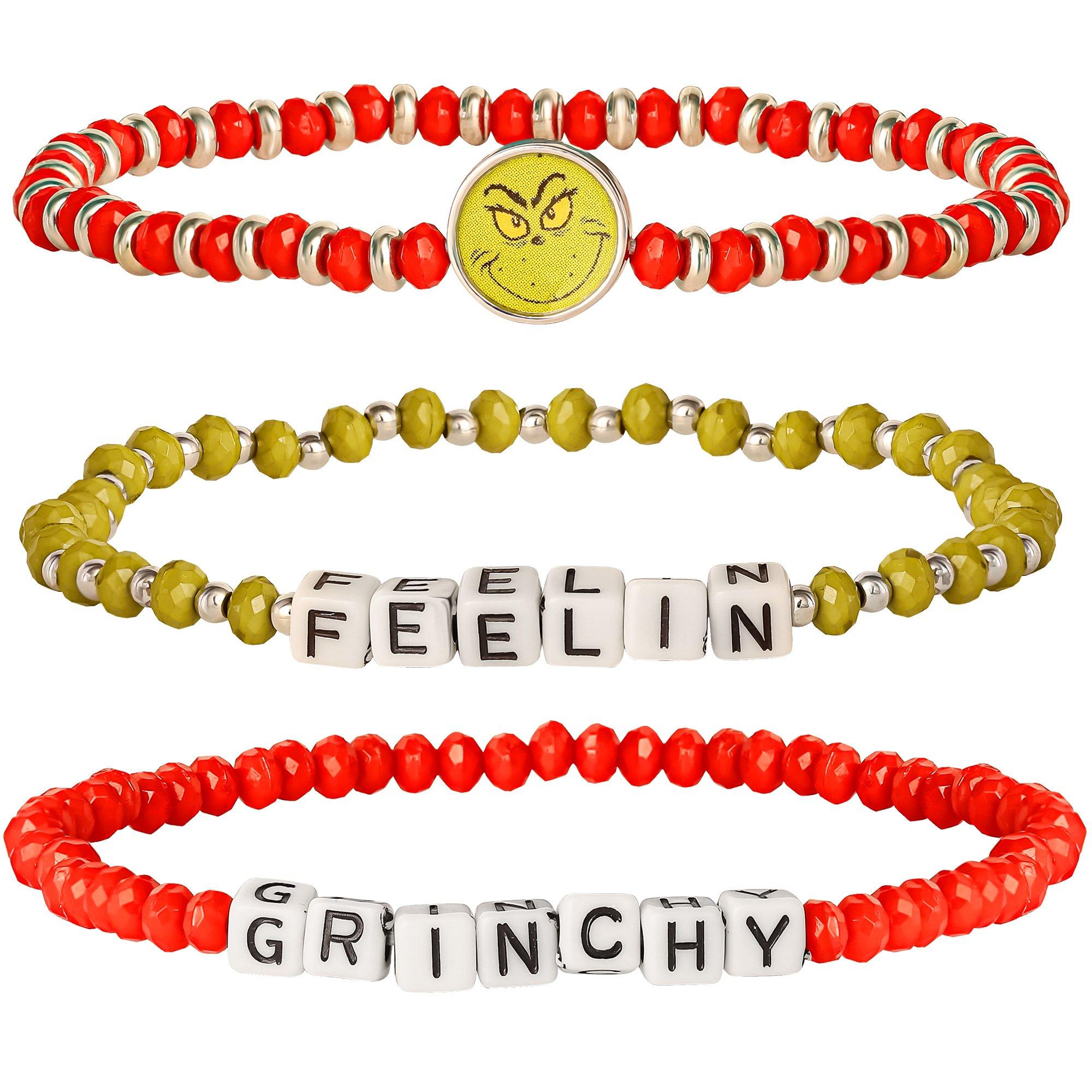 Feeling Grinchy Beaded Bracelet Set, 3pc - Dr. Seuss