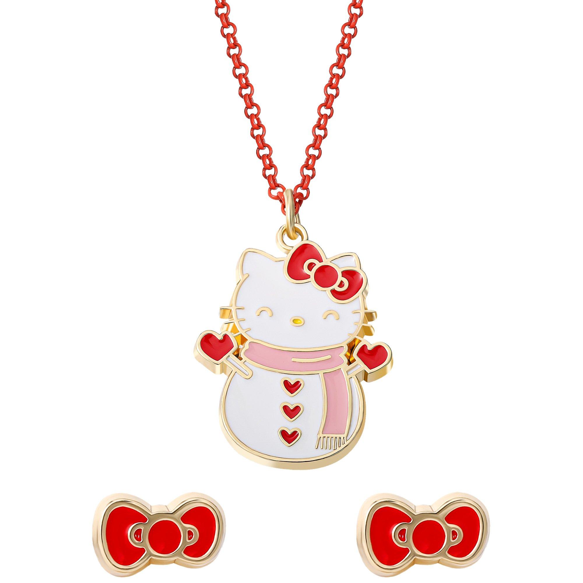 Hello Kitty Christmas Necklace & Earring Set - Sanrio