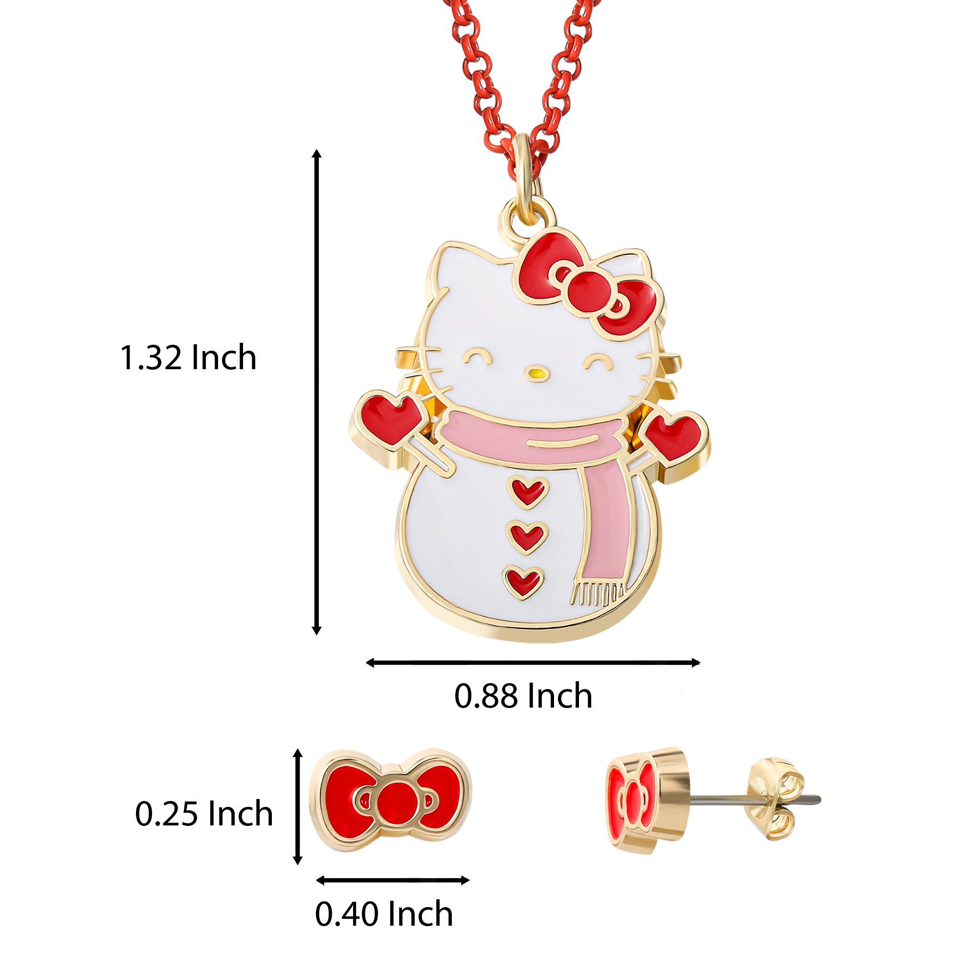 Hello Kitty Christmas Necklace & Earring Set - Sanrio