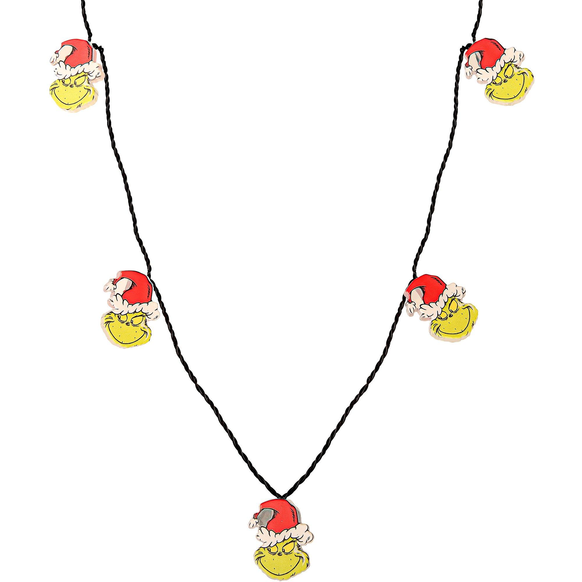 Light-Up Santa Grinch Necklace, 30in