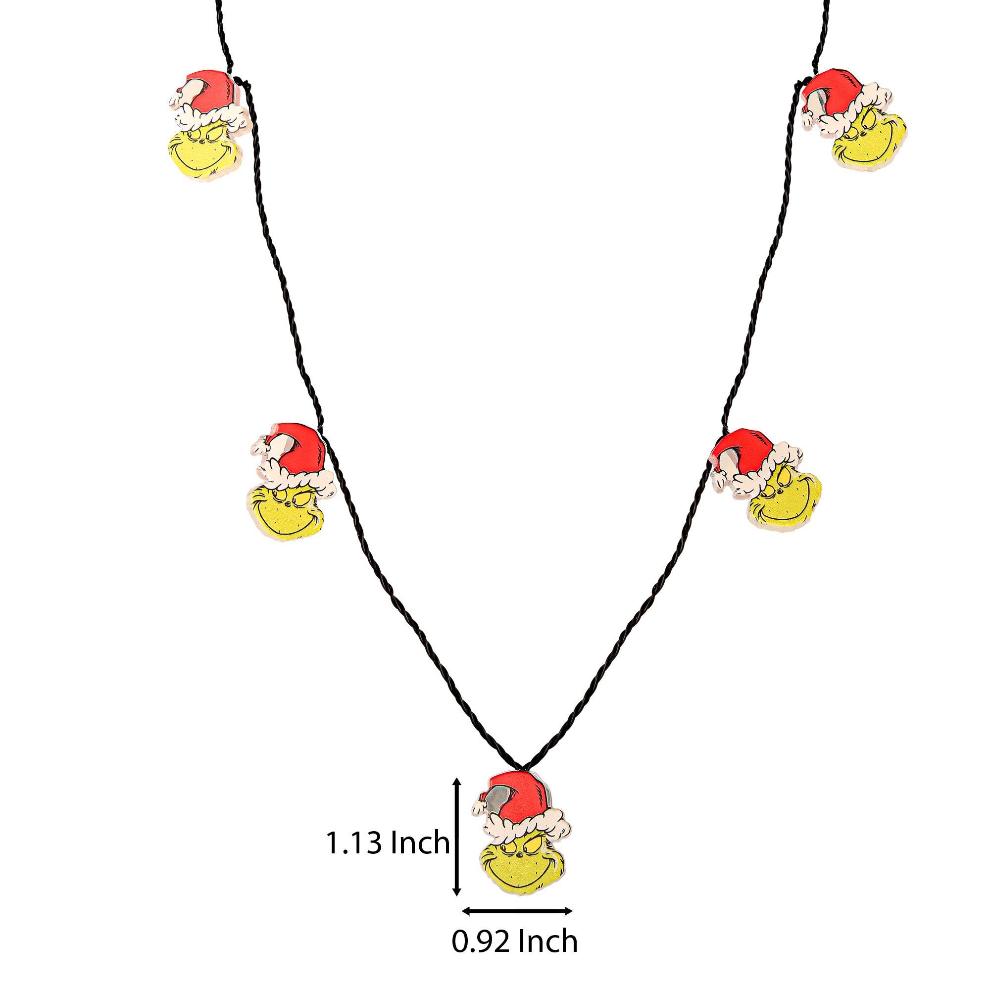 Light-Up Santa Grinch Necklace, 30in