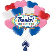 Rainbow Thanks for All You Do Balloon Bouquet with Balloon Weight, 14pc