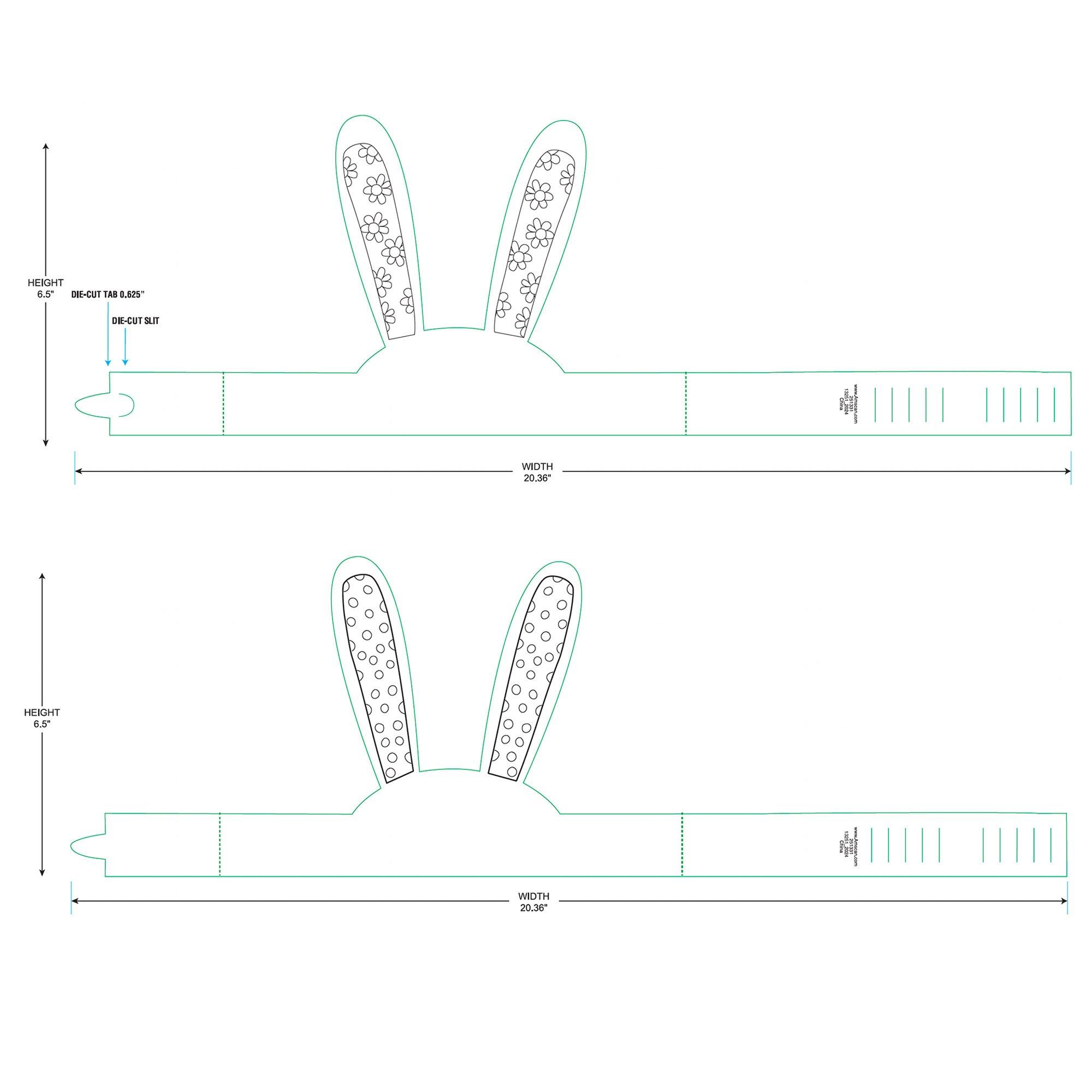 Color Your Own Easter Bunny Ears Headbands, 12ct