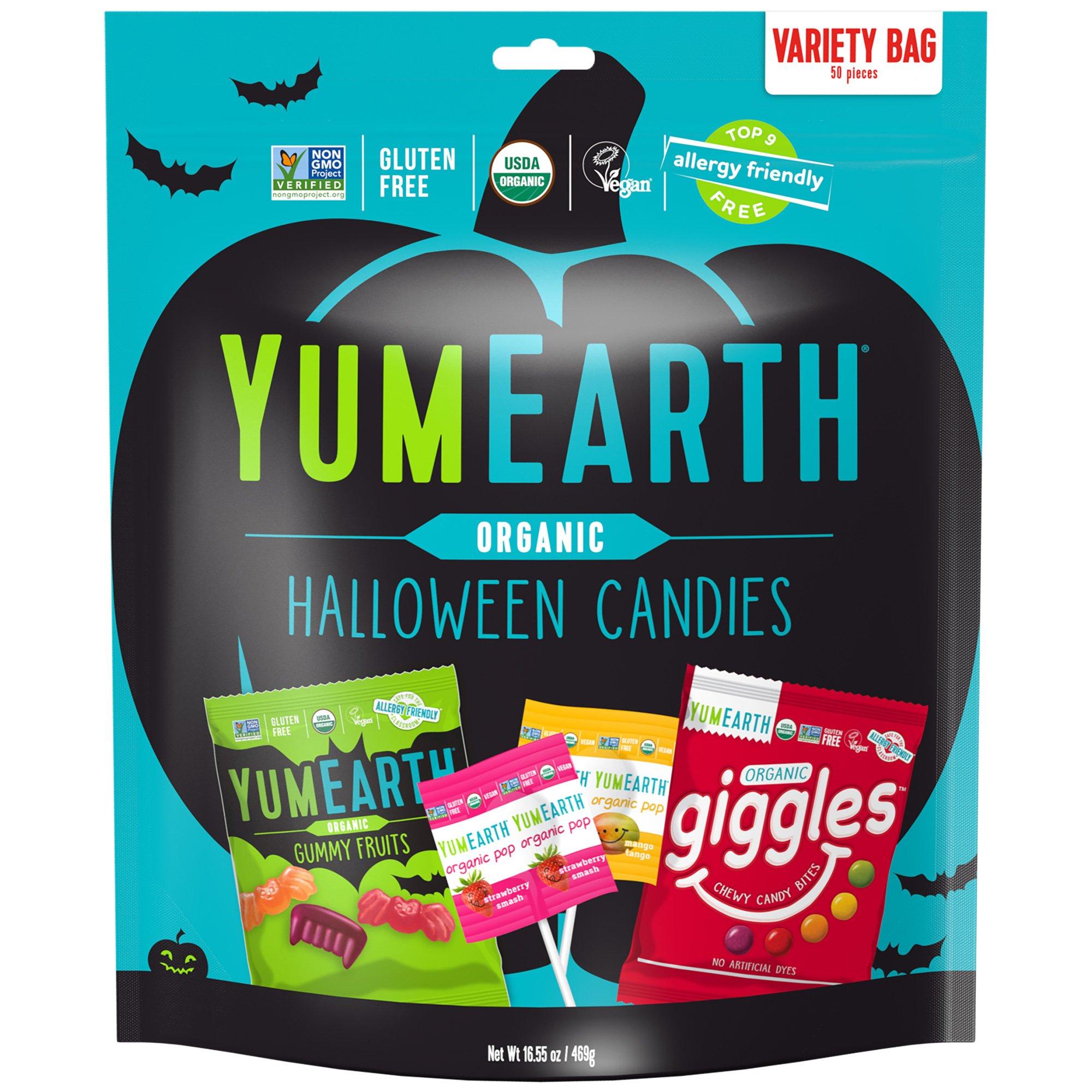 YumEarth Organic Halloween Candies, Variety Bag, 16.55oz, 50pc