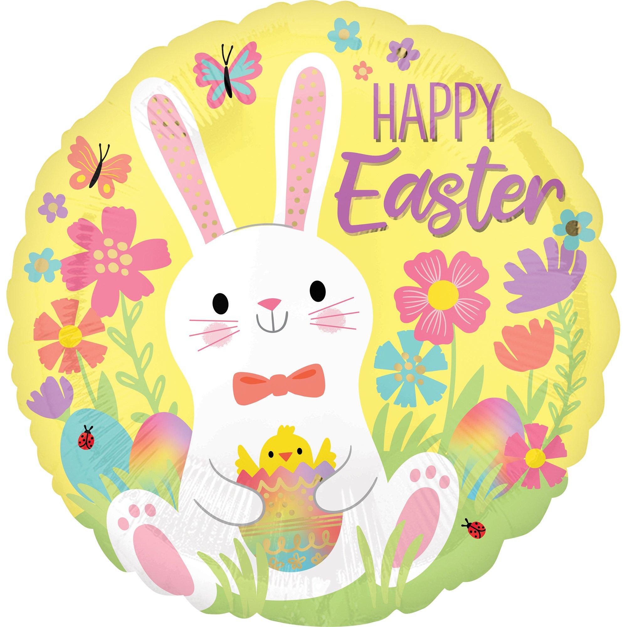 Bunny Love Happy Easter Foil Balloon, 17in