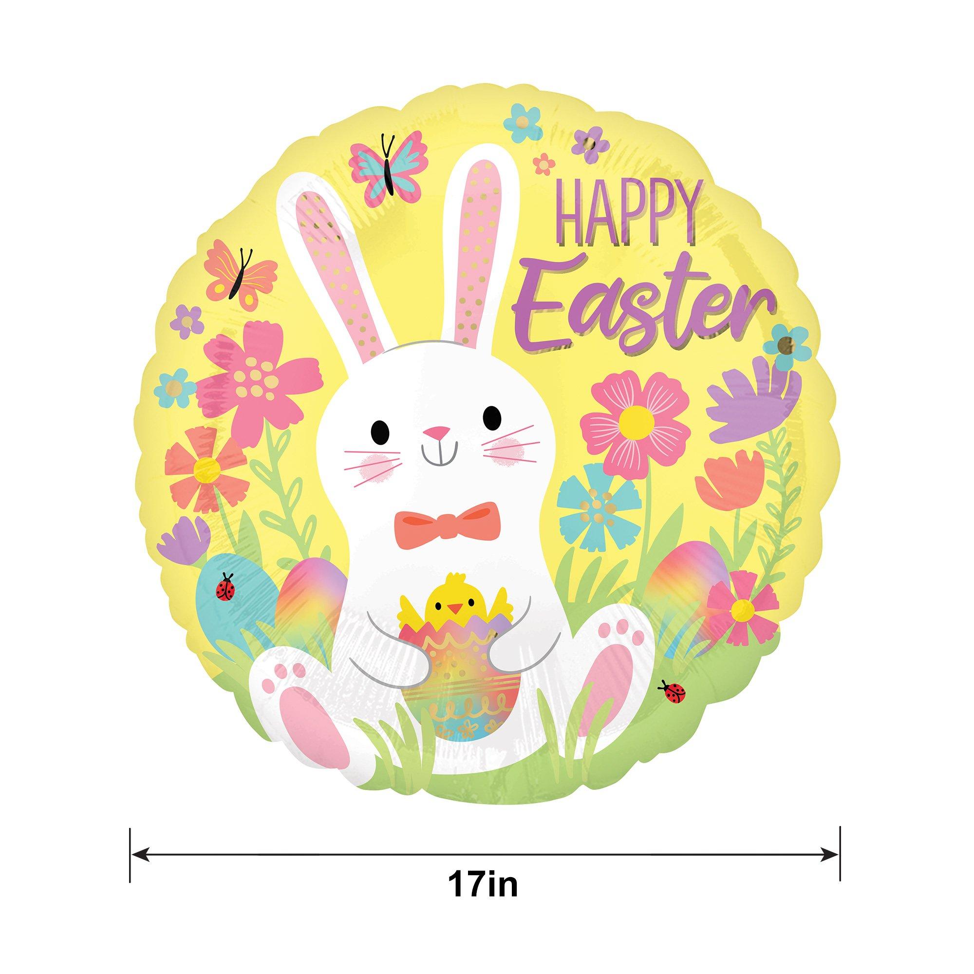 Bunny Love Happy Easter Foil Balloon, 17in