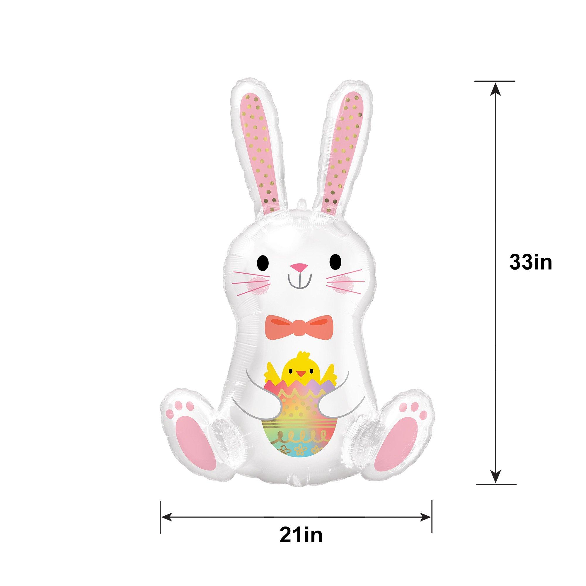 Bunny Love Easter Bunny-Shaped Foil Balloon, 21in x 33in