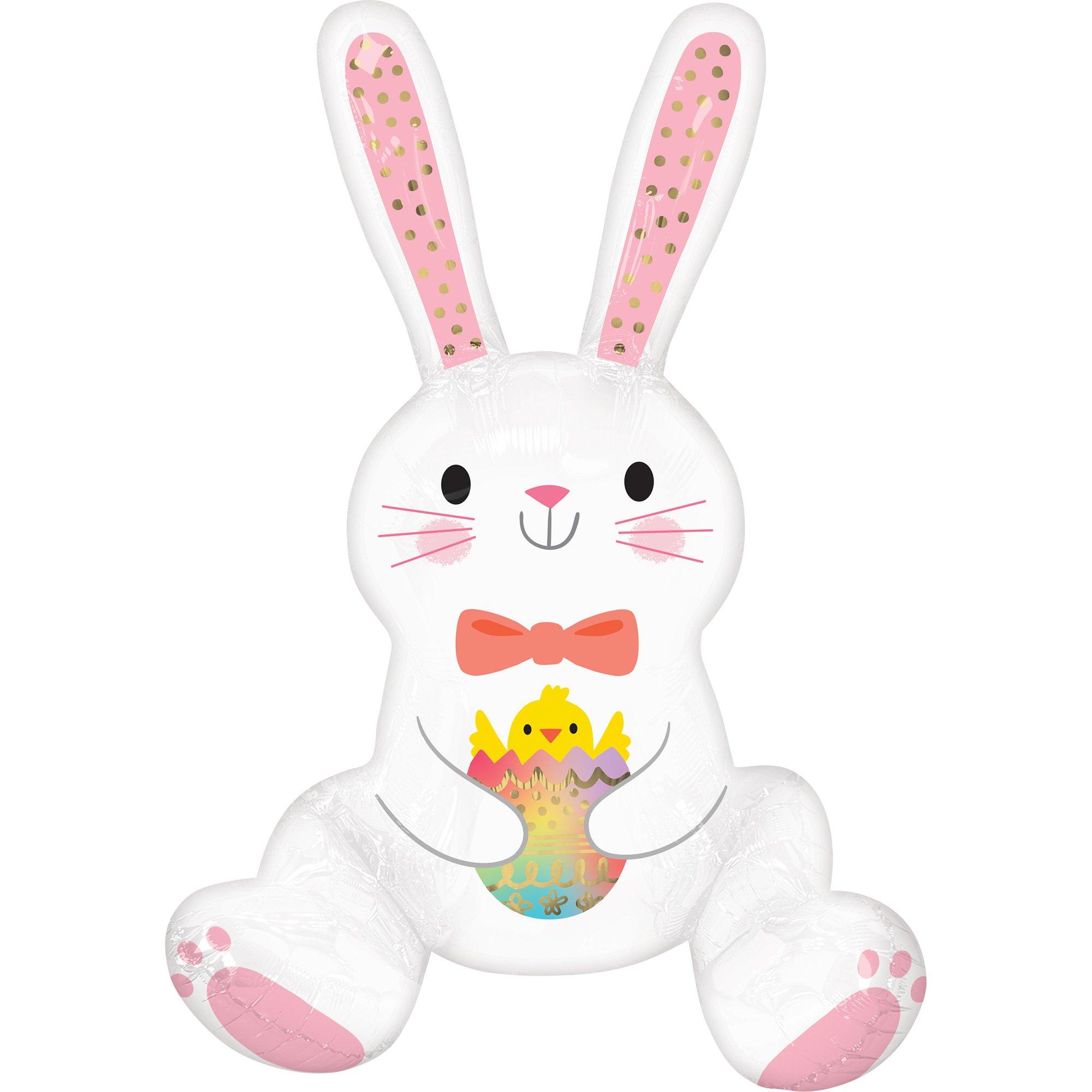 Air-Filled Sitting Easter Bunny Foil Balloon, 23in - Bunny Love