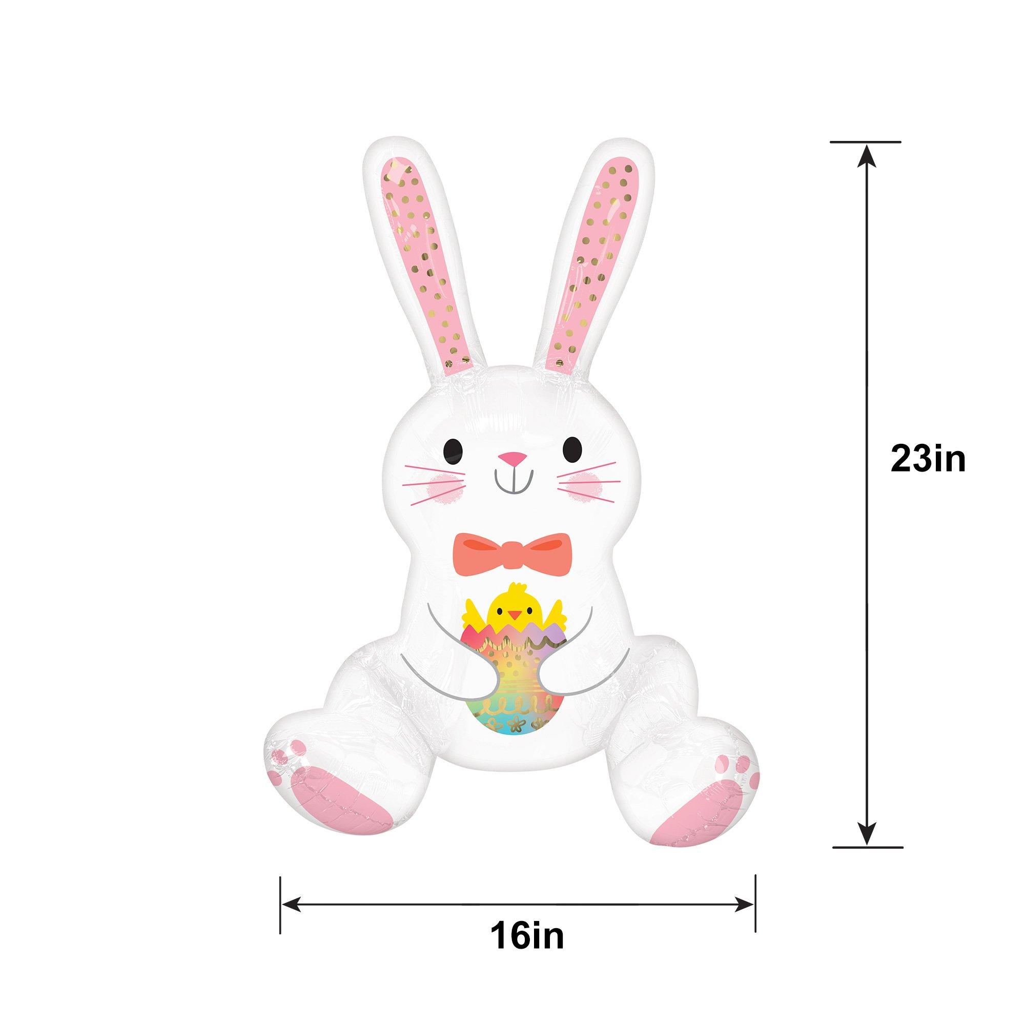 Air-Filled Sitting Easter Bunny Foil Balloon, 23in - Bunny Love