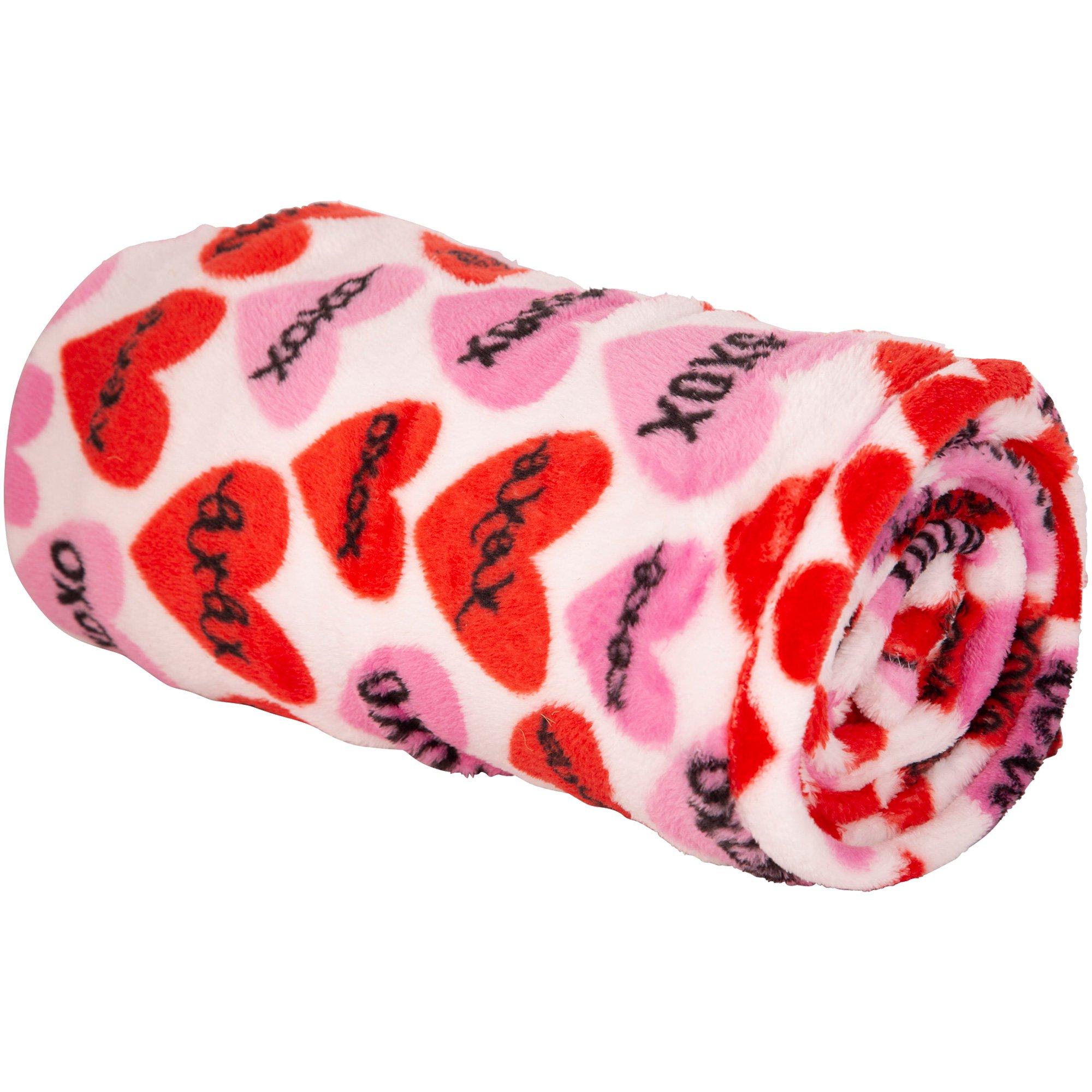 Candy Hearts XOXO Throw Blanket, 50in x 60in