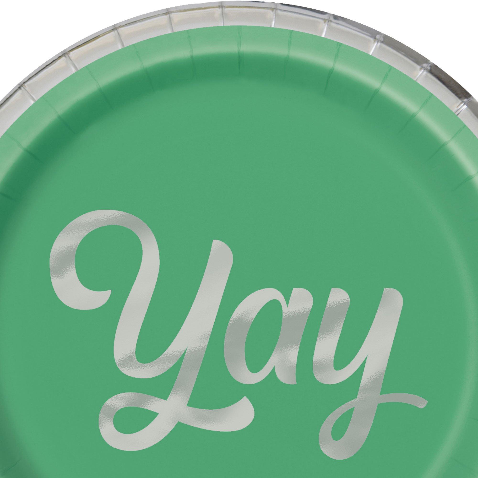 Metallic Yay Paper Dessert Plates, 7in, 8ct