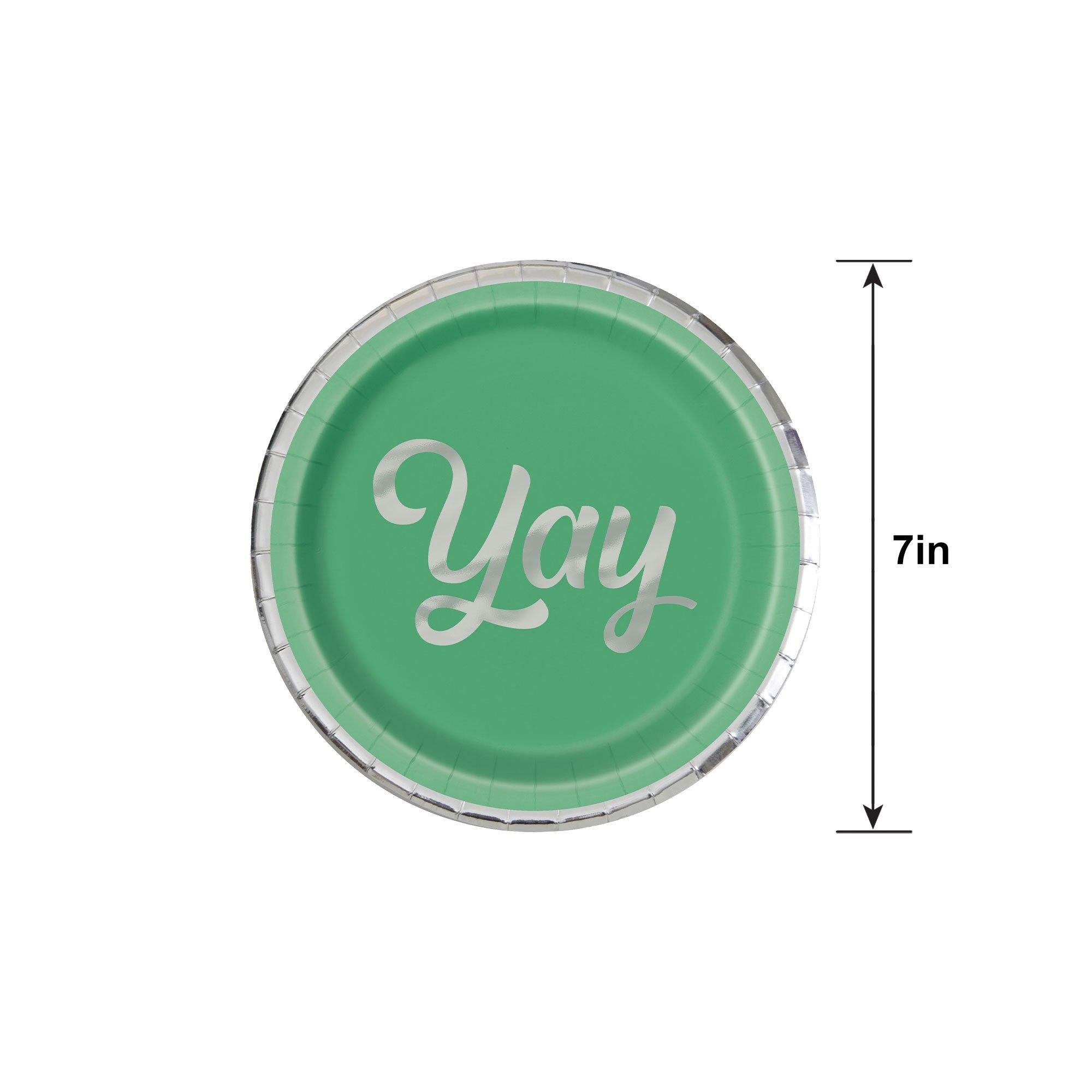 Metallic Yay Paper Dessert Plates, 7in, 8ct