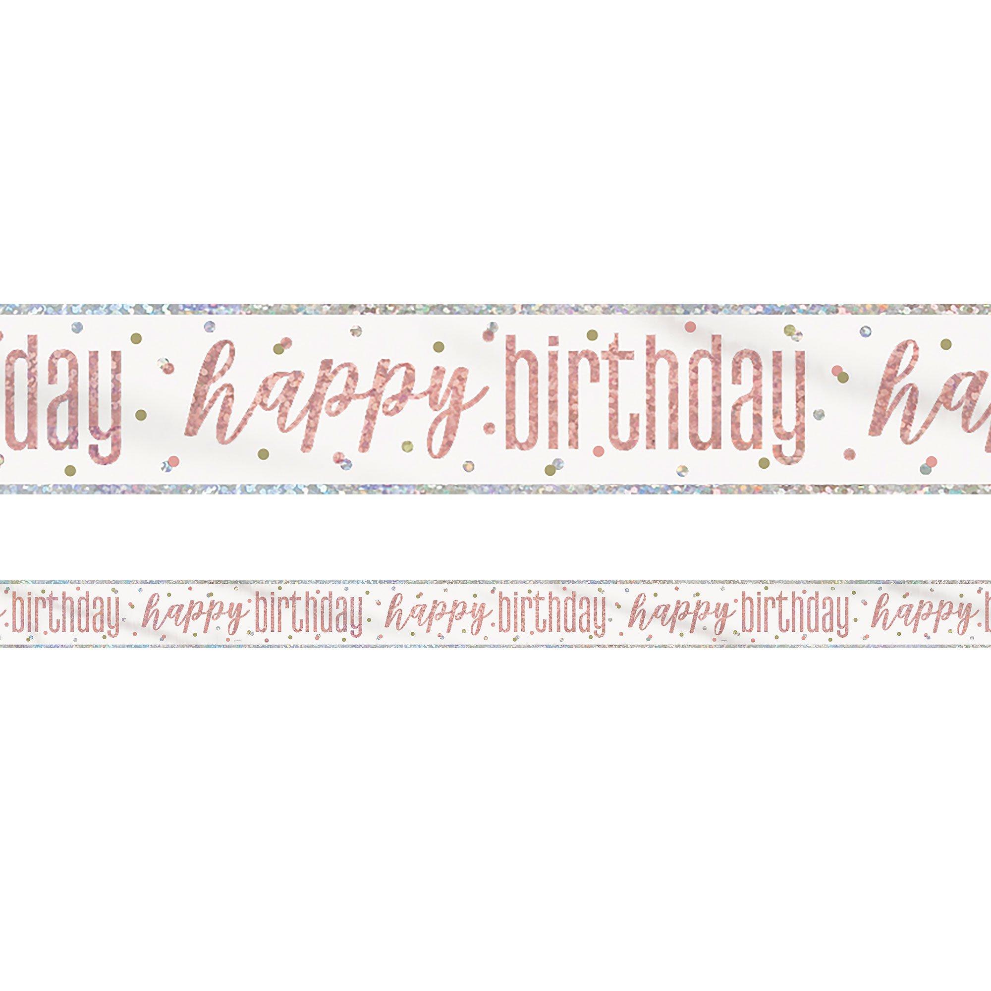 Metallic Happy Birthday Polka Dot Banner, 9ft