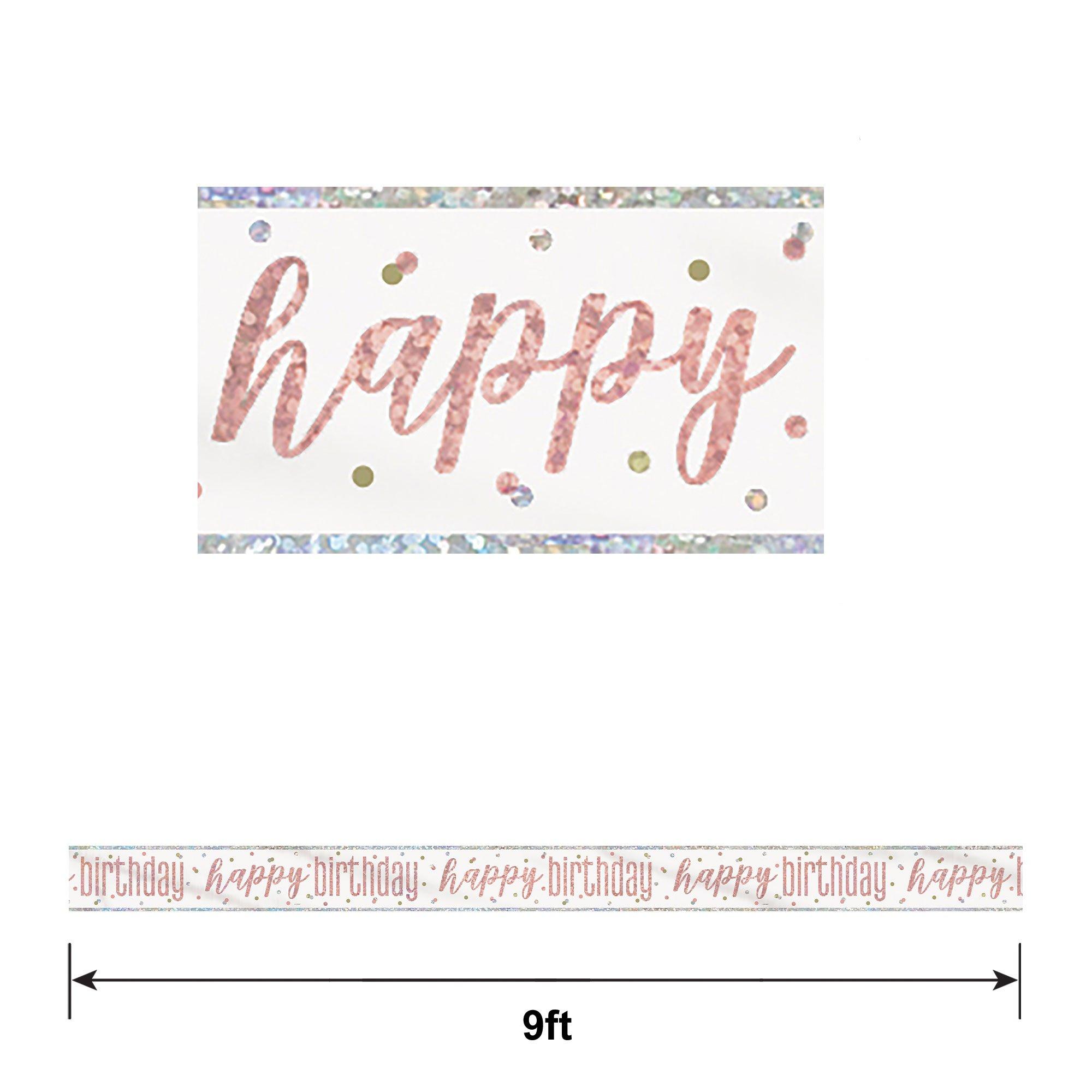 Metallic Happy Birthday Polka Dot Banner, 9ft