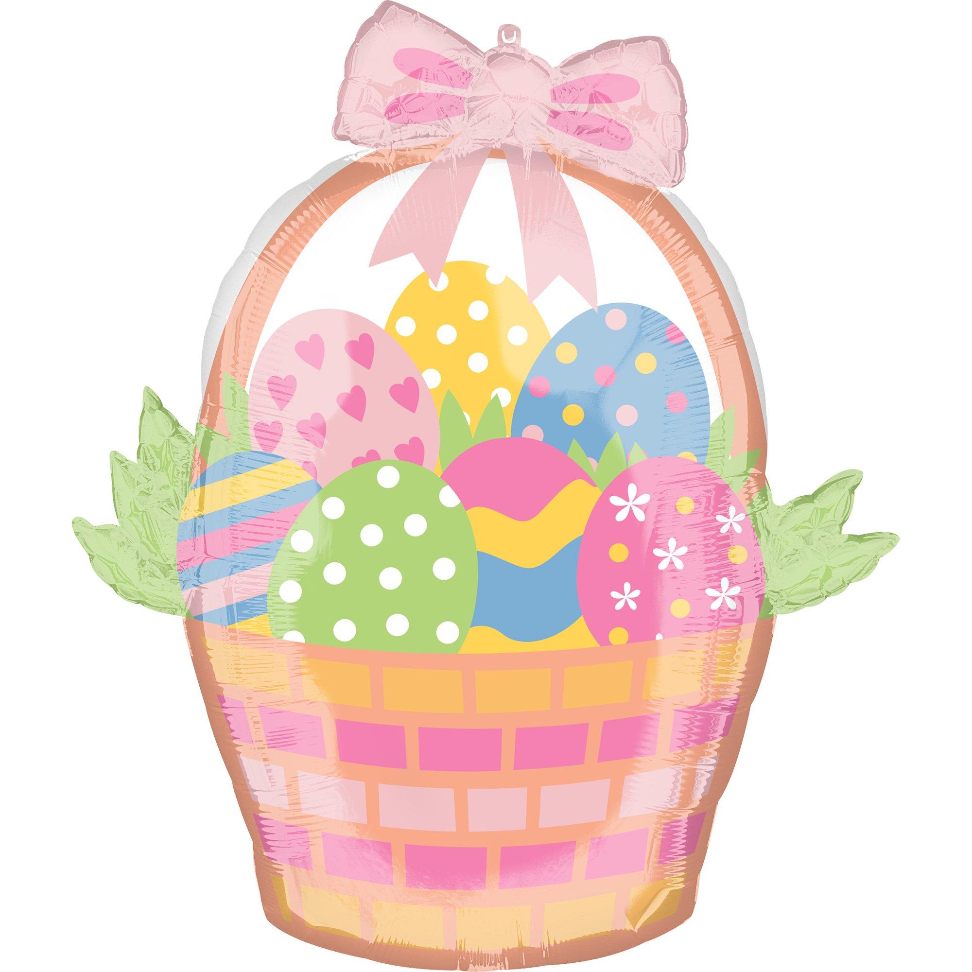 Easter Egg Basket Foil Balloon, 23in x 28in - Bunny Love