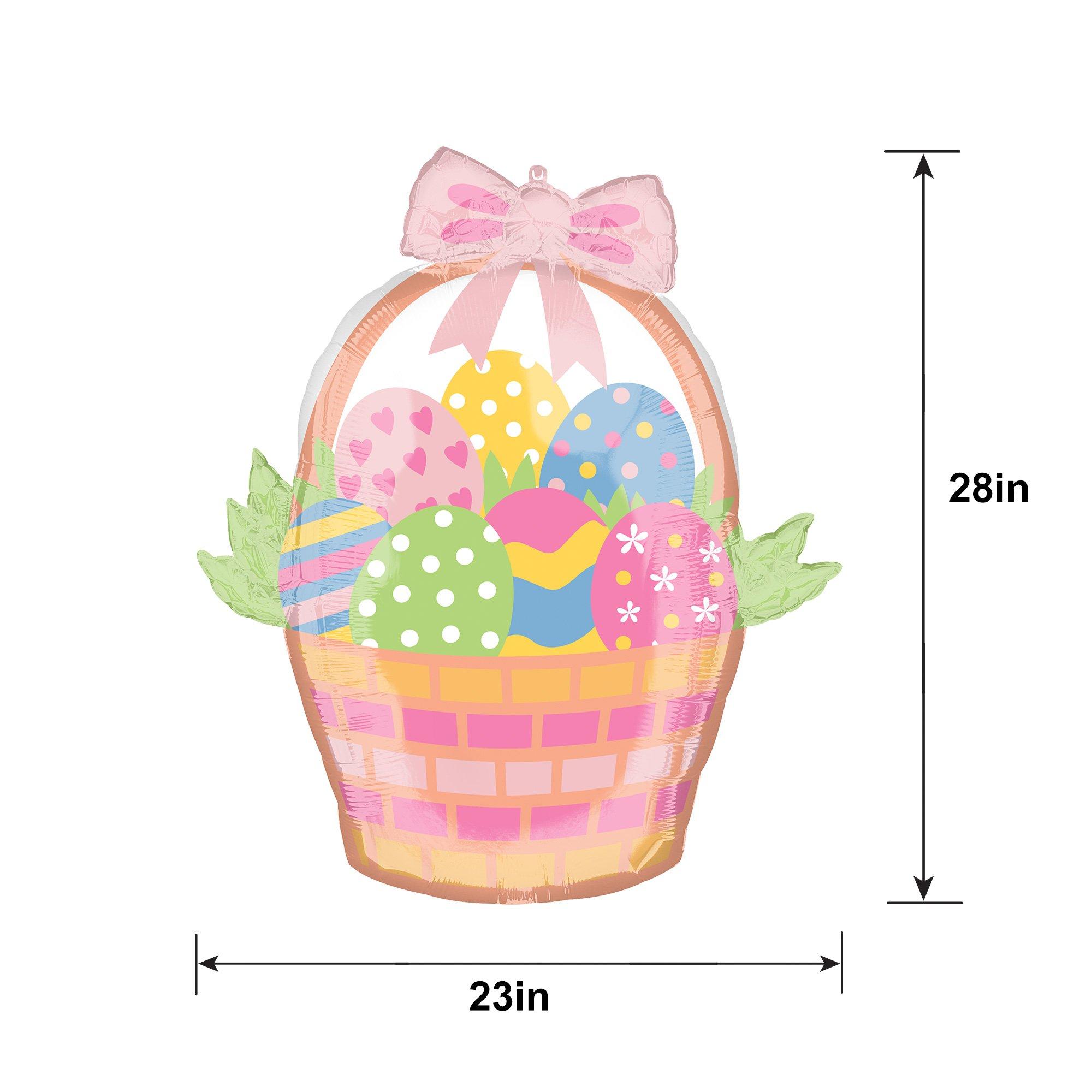 Easter Egg Basket Foil Balloon, 23in x 28in - Bunny Love