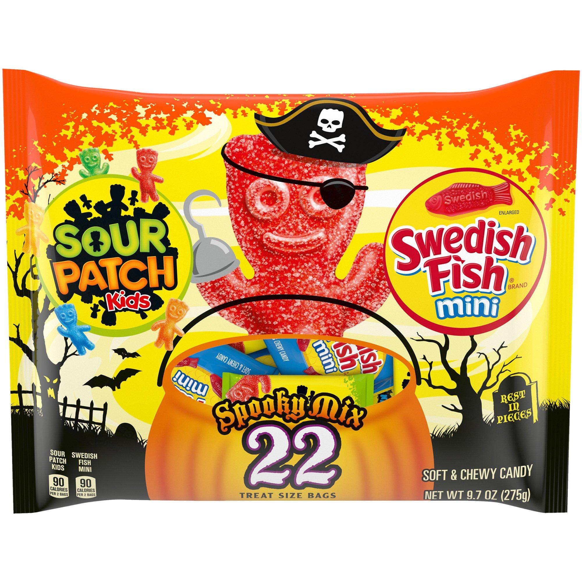 Sour Patch Kids & Swedish Fish Minis Halloween Spooky Mix, 9.7oz, 22ct