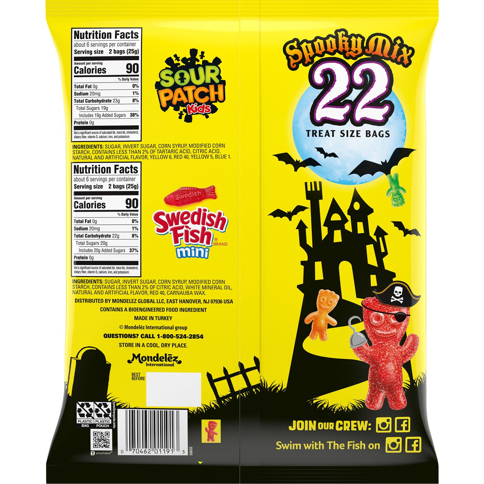 Sour Patch Kids & Swedish Fish Minis Halloween Spooky Mix, 9.7oz, 22ct