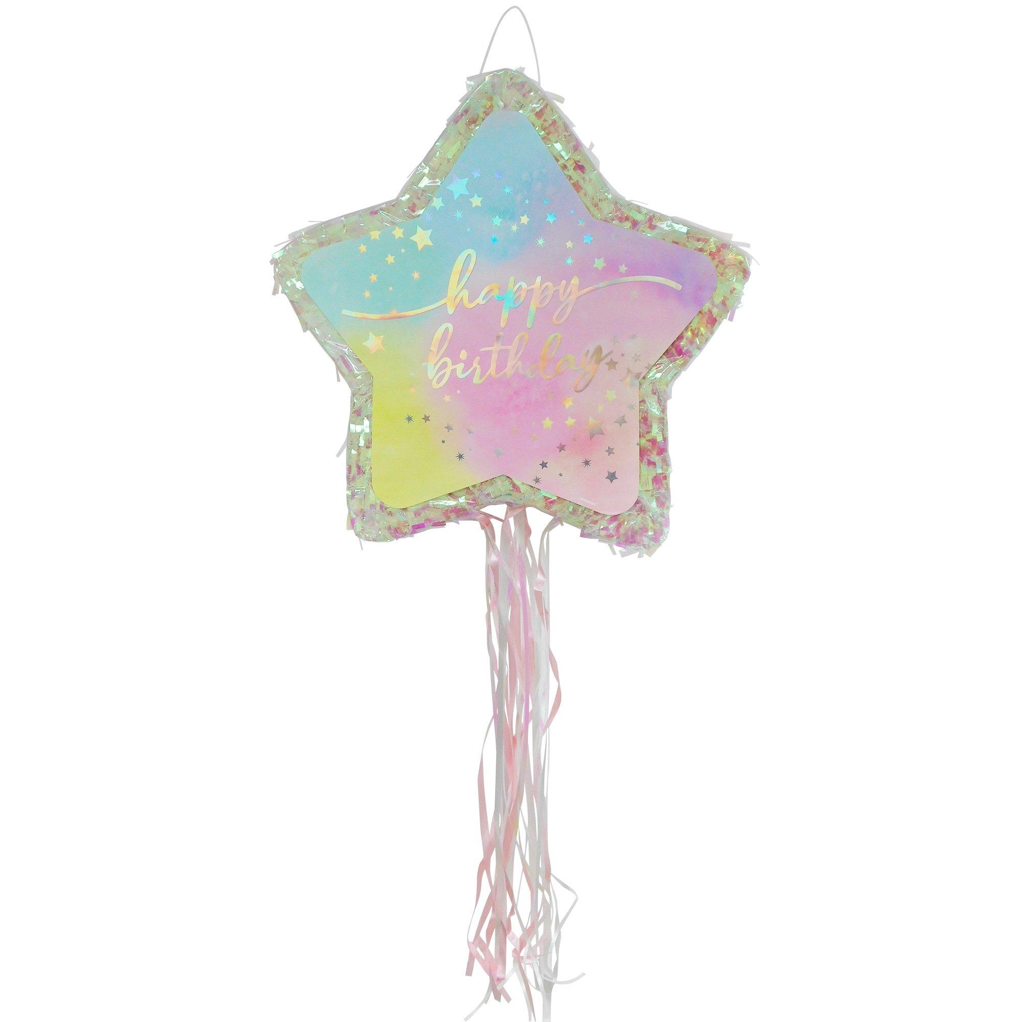 Luminous Birthday 3D Pull String Cardstock & Tissue Paper Pinata, 17in x 17in