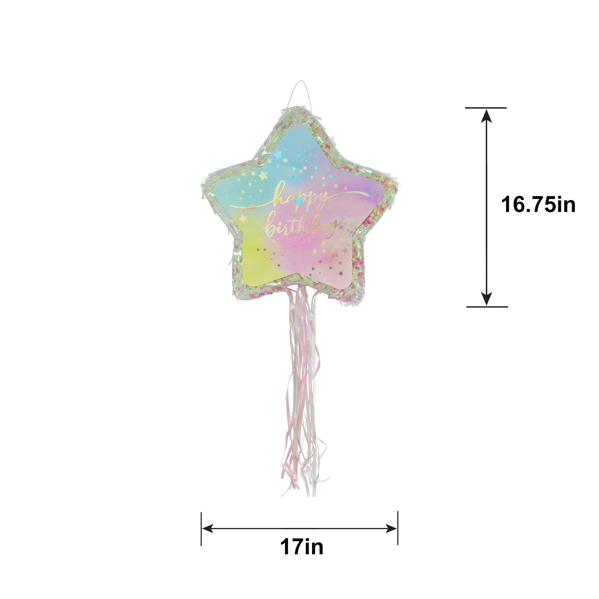 Luminous Birthday 3D Pull String Cardstock & Tissue Paper Pinata, 17in x 17in