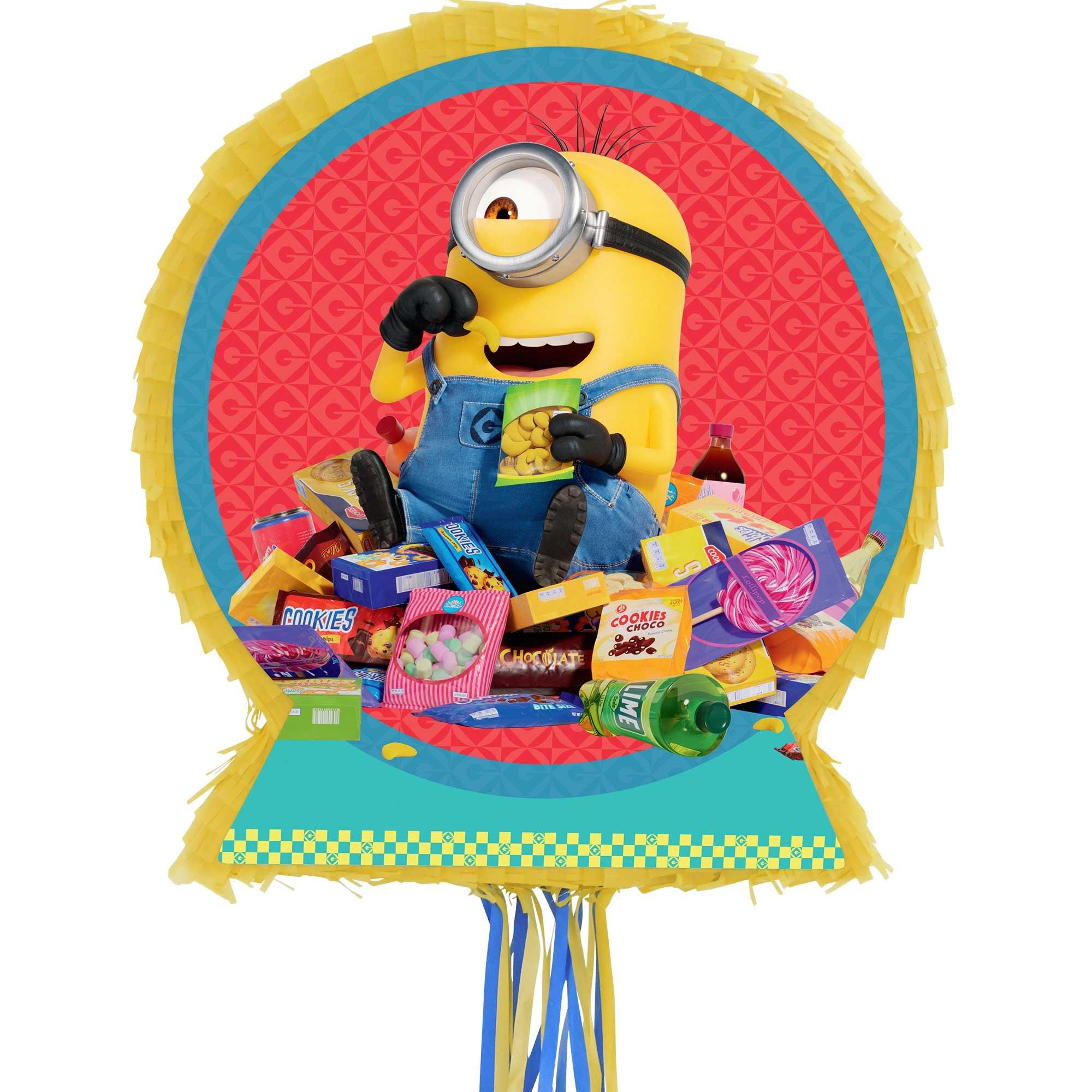 Pull String Minions Cardstock & Tissue Paper Pinata, 17in x 20in - Despicable Me 4