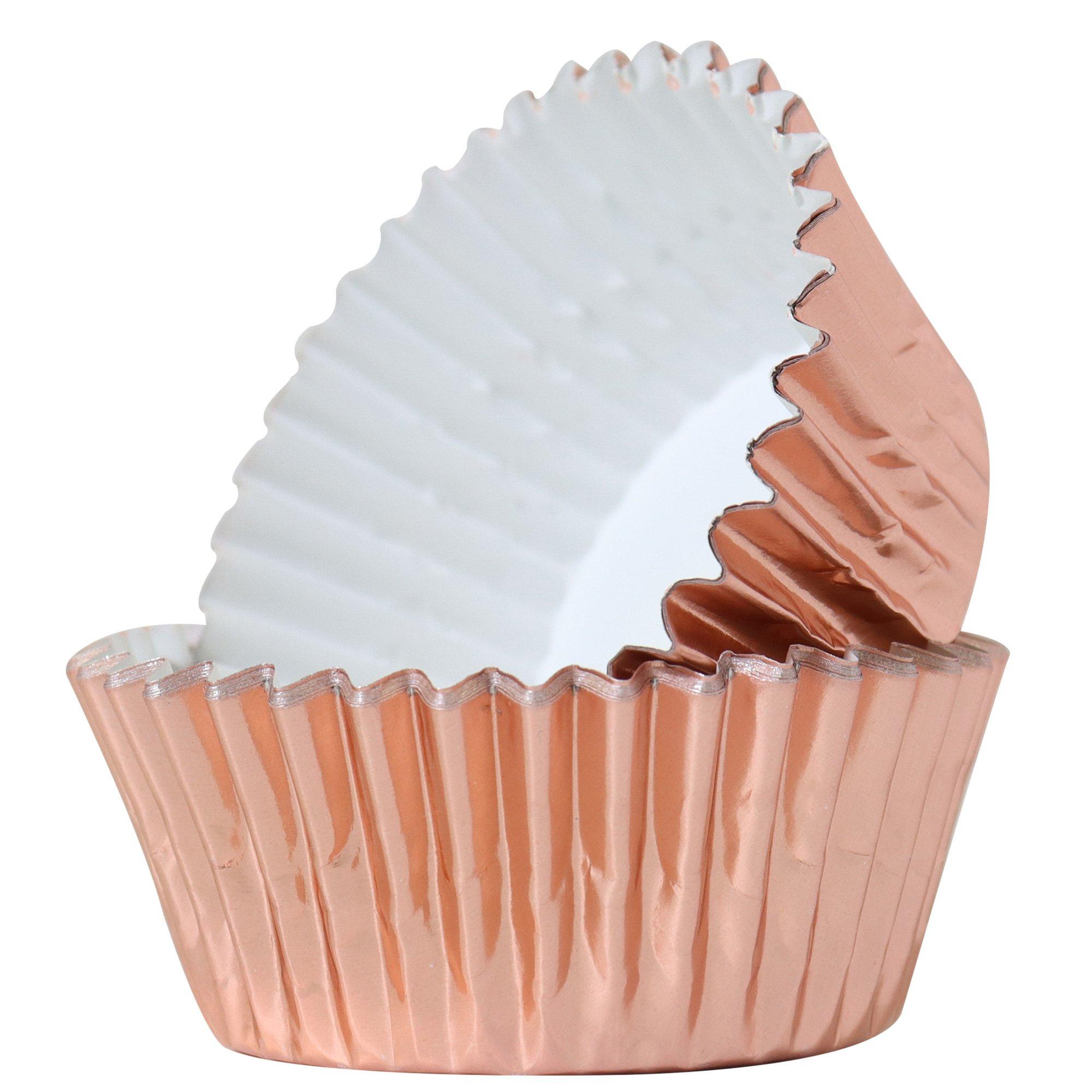 PME Metallic Rose Gold Mini Cupcake Cases, 1.9in, 30ct