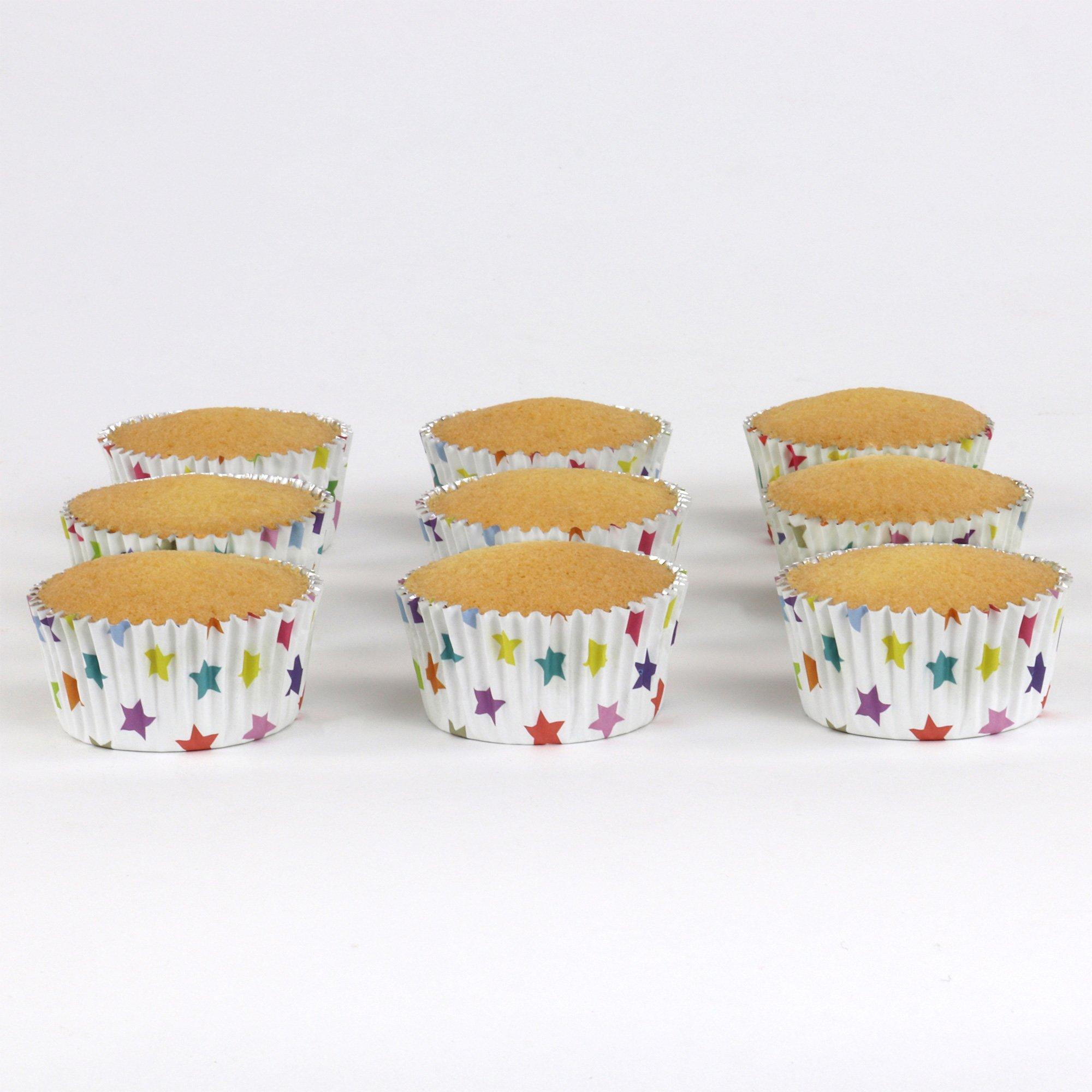 PME Multicolor Stars Foil-Lined Cupcake Cases, 2in, 30ct