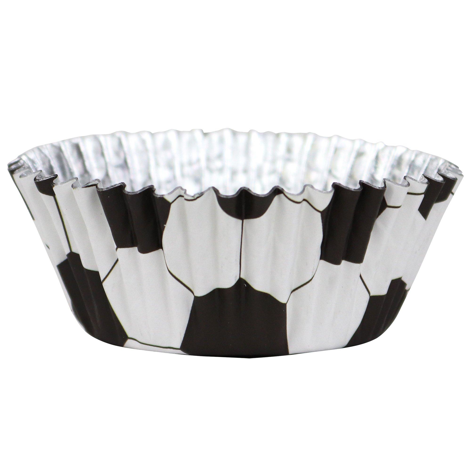 PME Soccer Ball Foil-Lined Cupcake Cases, 2in, 30ct