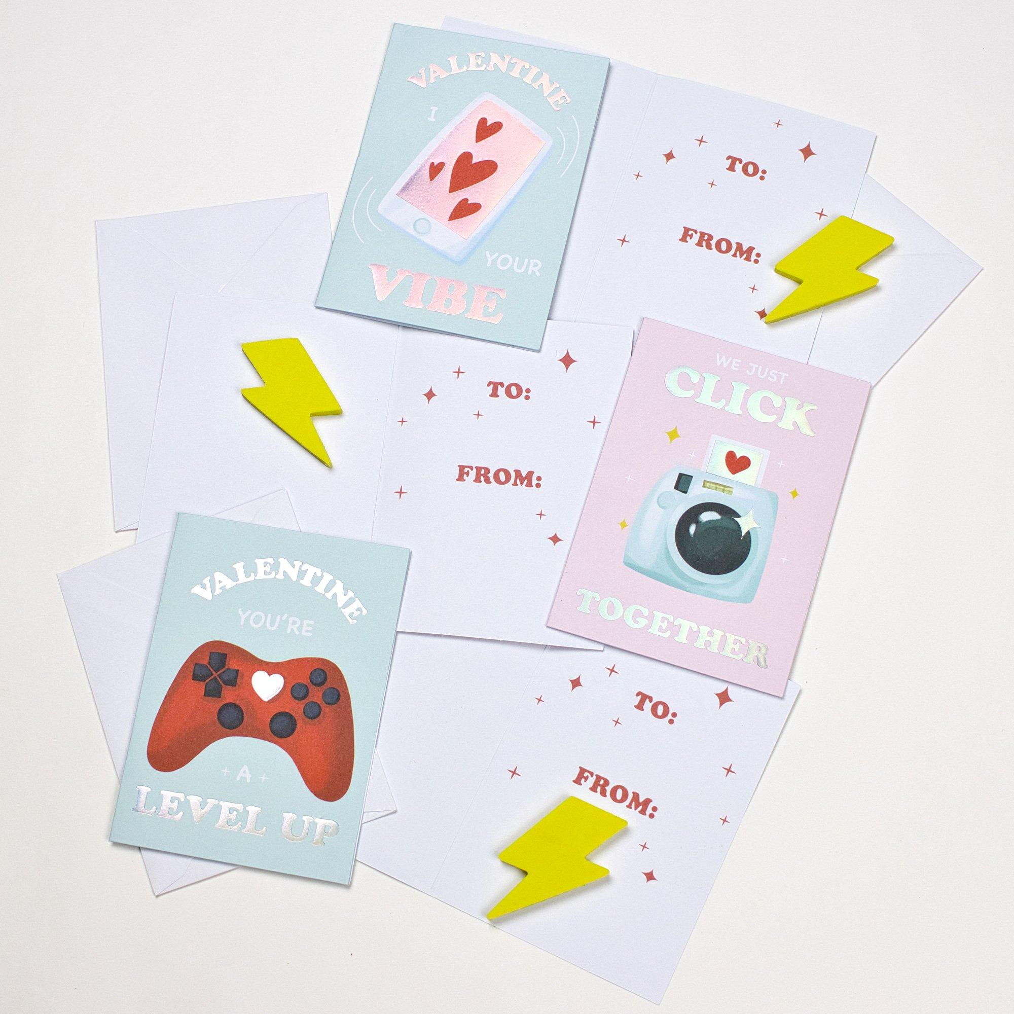 Gadget Valentine's Day Exchange Cards with Erasers, 24ct