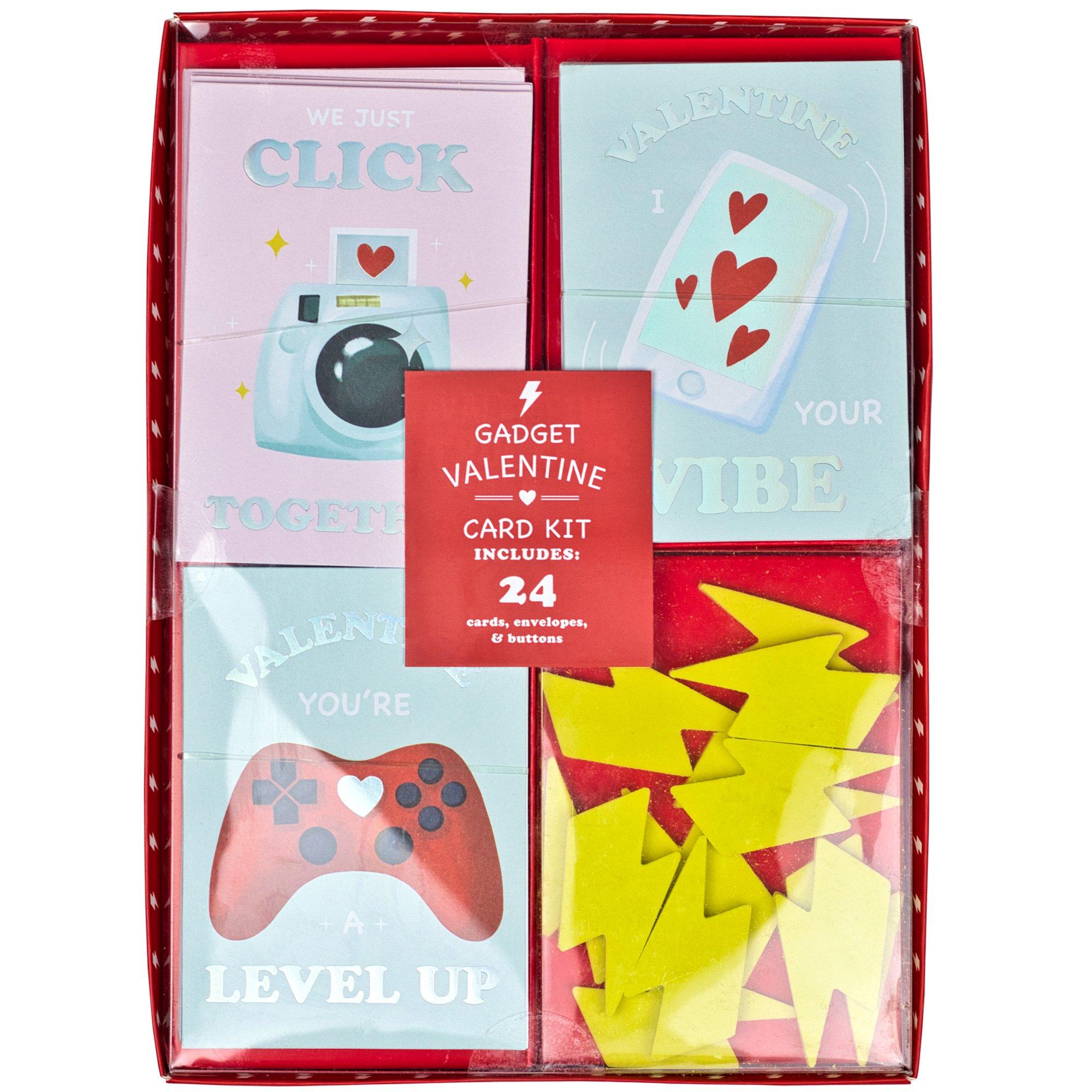 Gadget Valentine's Day Exchange Cards with Erasers, 24ct