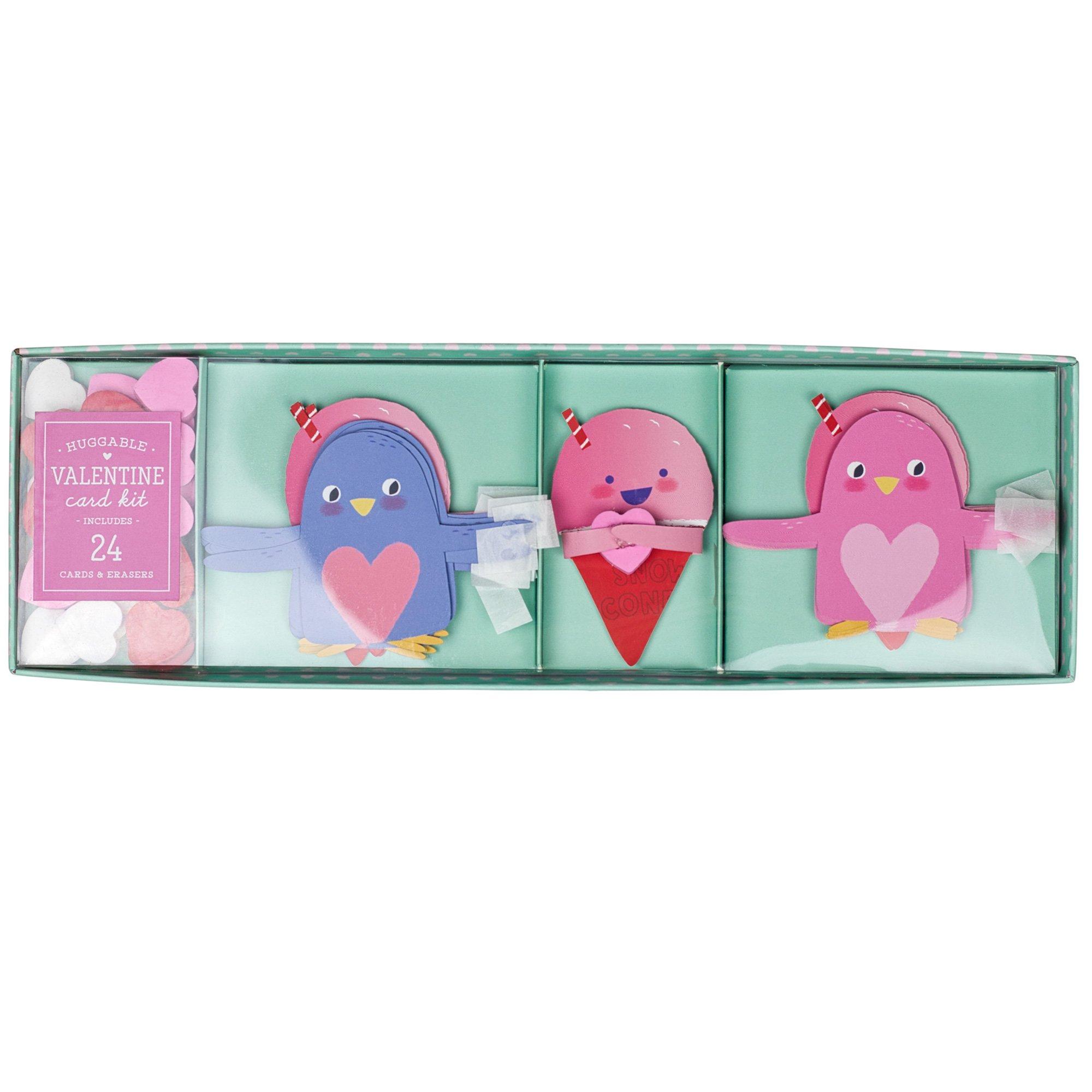 Huggable Valentine's Day Exchange Cards with Erasers, 24ct