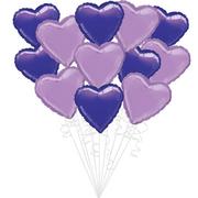 Lavender & Purple Heart Foil Balloon Bouquet, 12pc