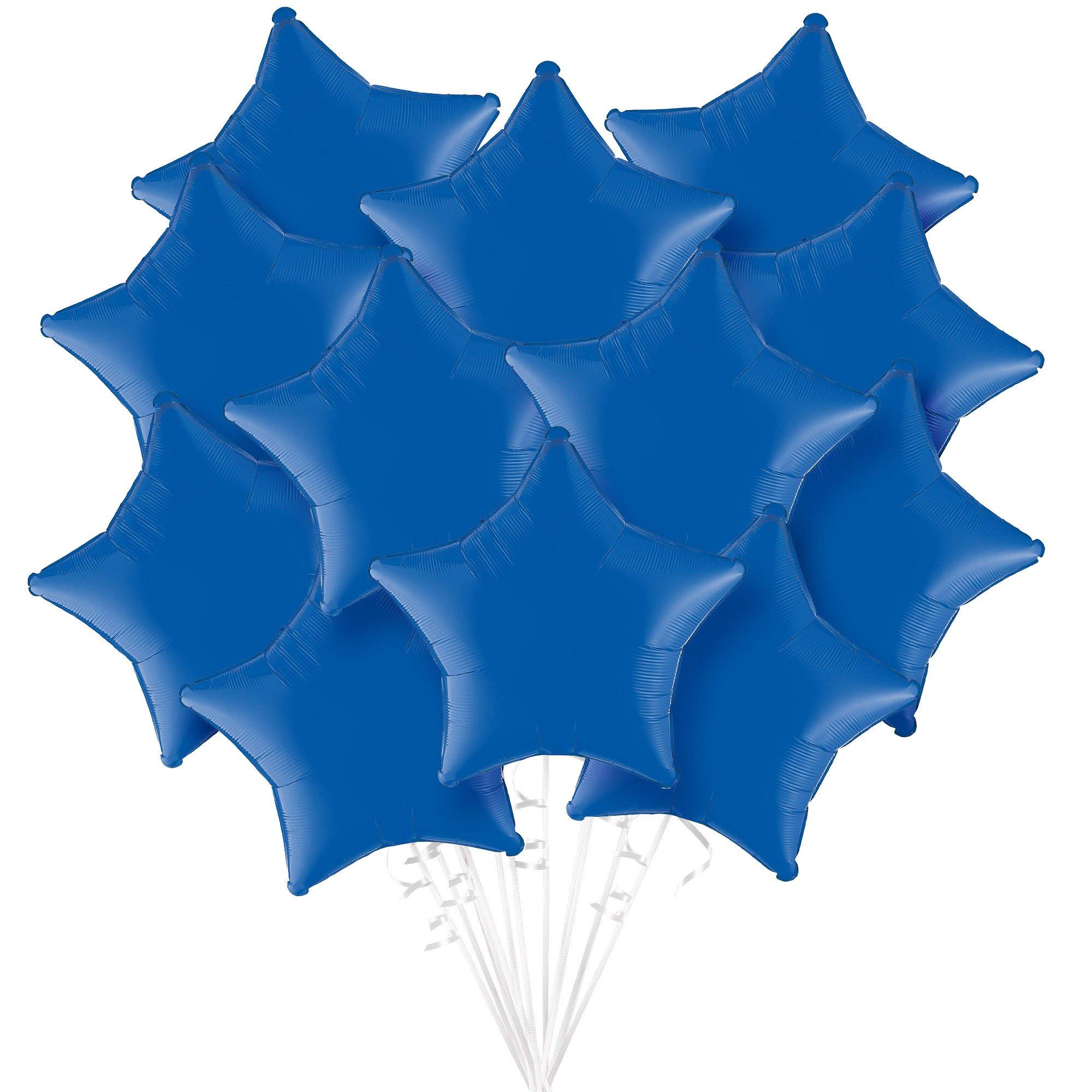 Blue Star Foil Balloon Bouquet, 12pc