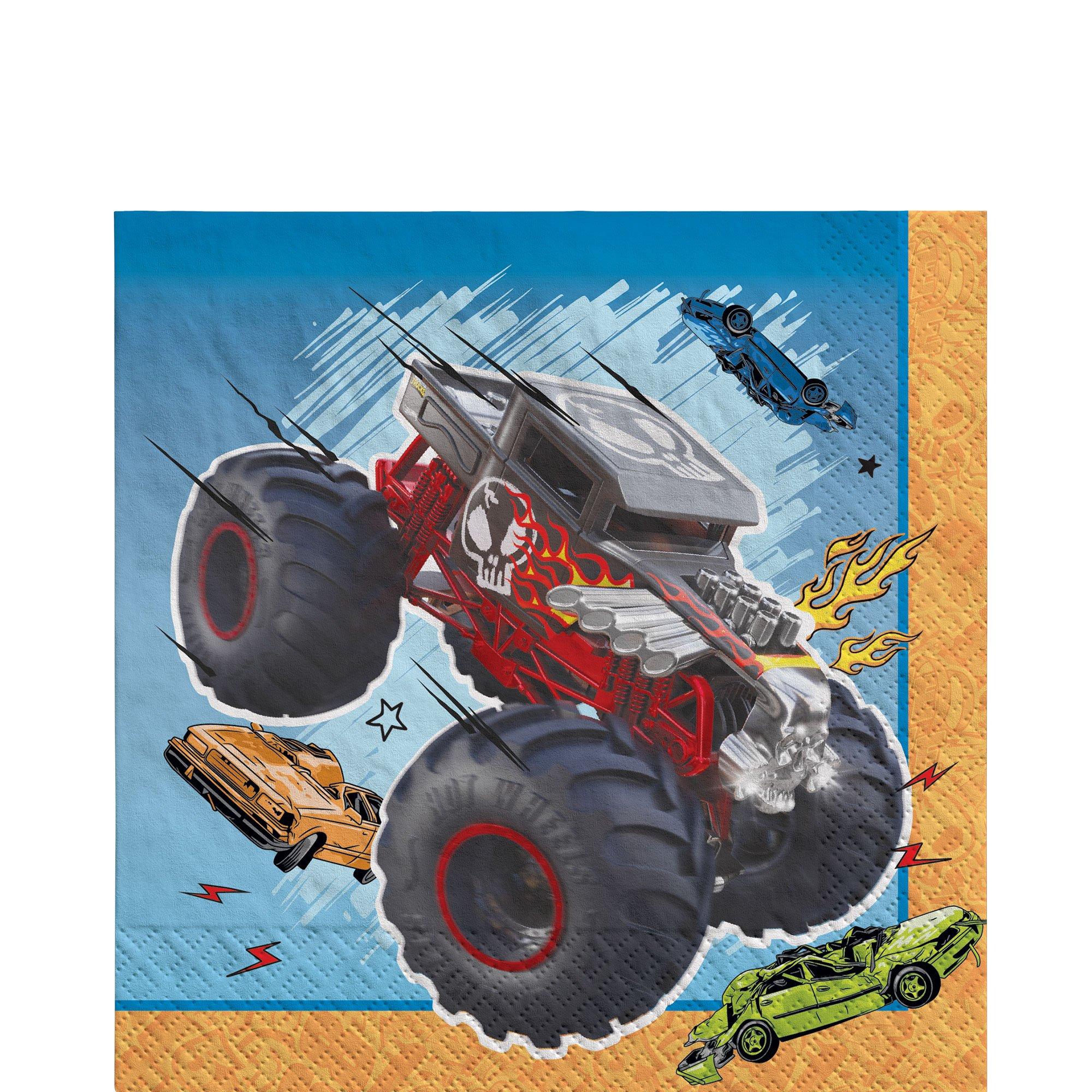 Hot Wheels Monster Trucks Paper Lunch Napkins, 6.5in, 16ct