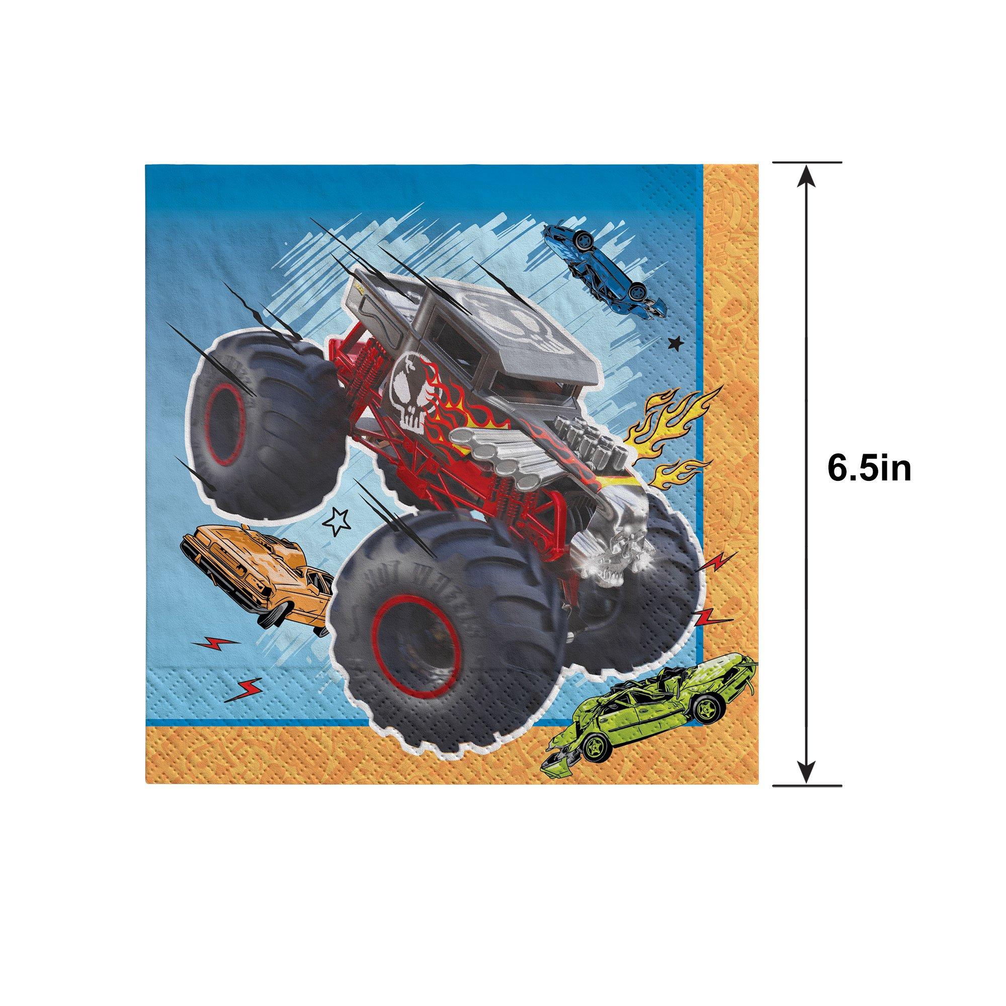 Hot Wheels Monster Trucks Paper Lunch Napkins, 6.5in, 16ct