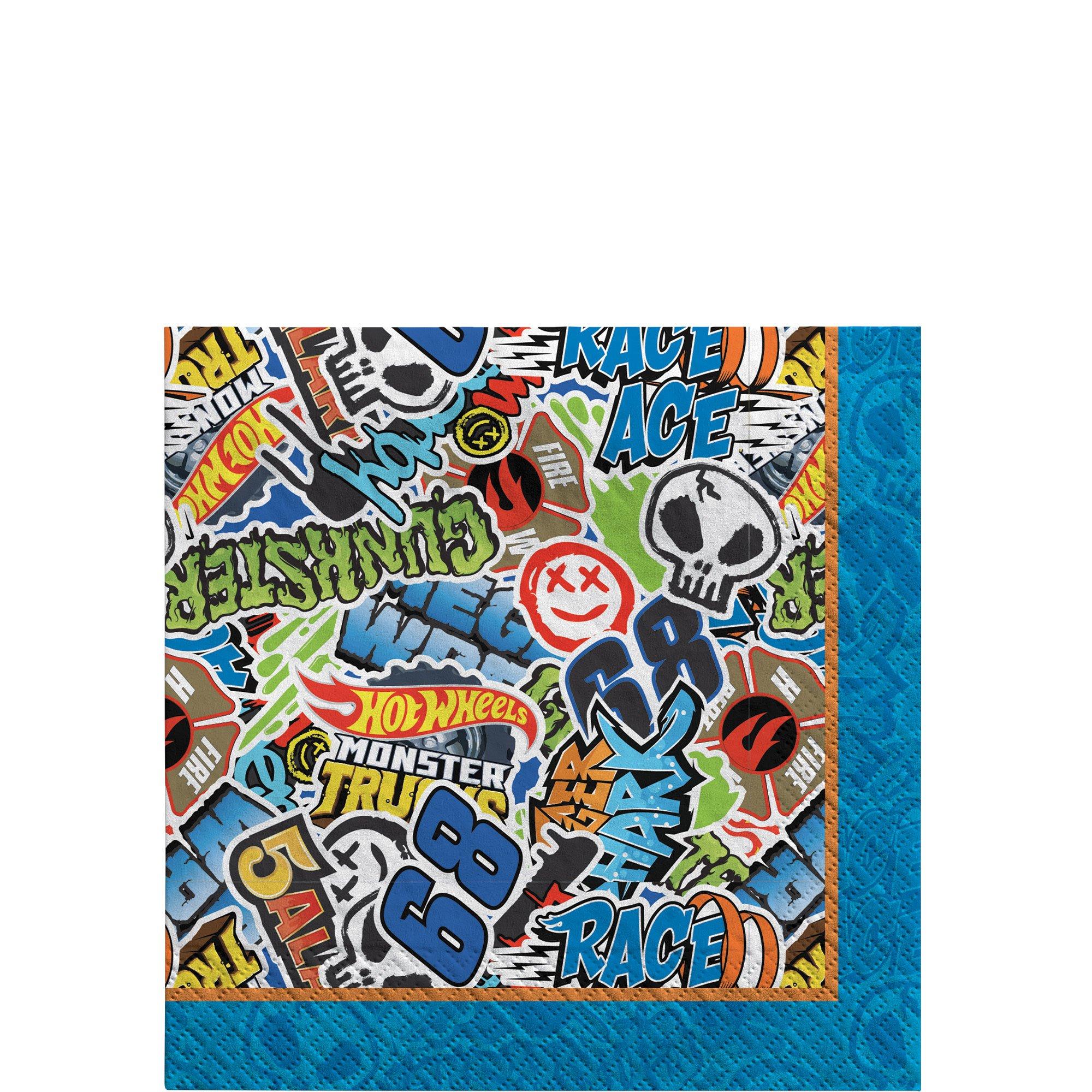 Hot Wheels Monster Trucks Paper Beverage Napkins, 5in, 16ct