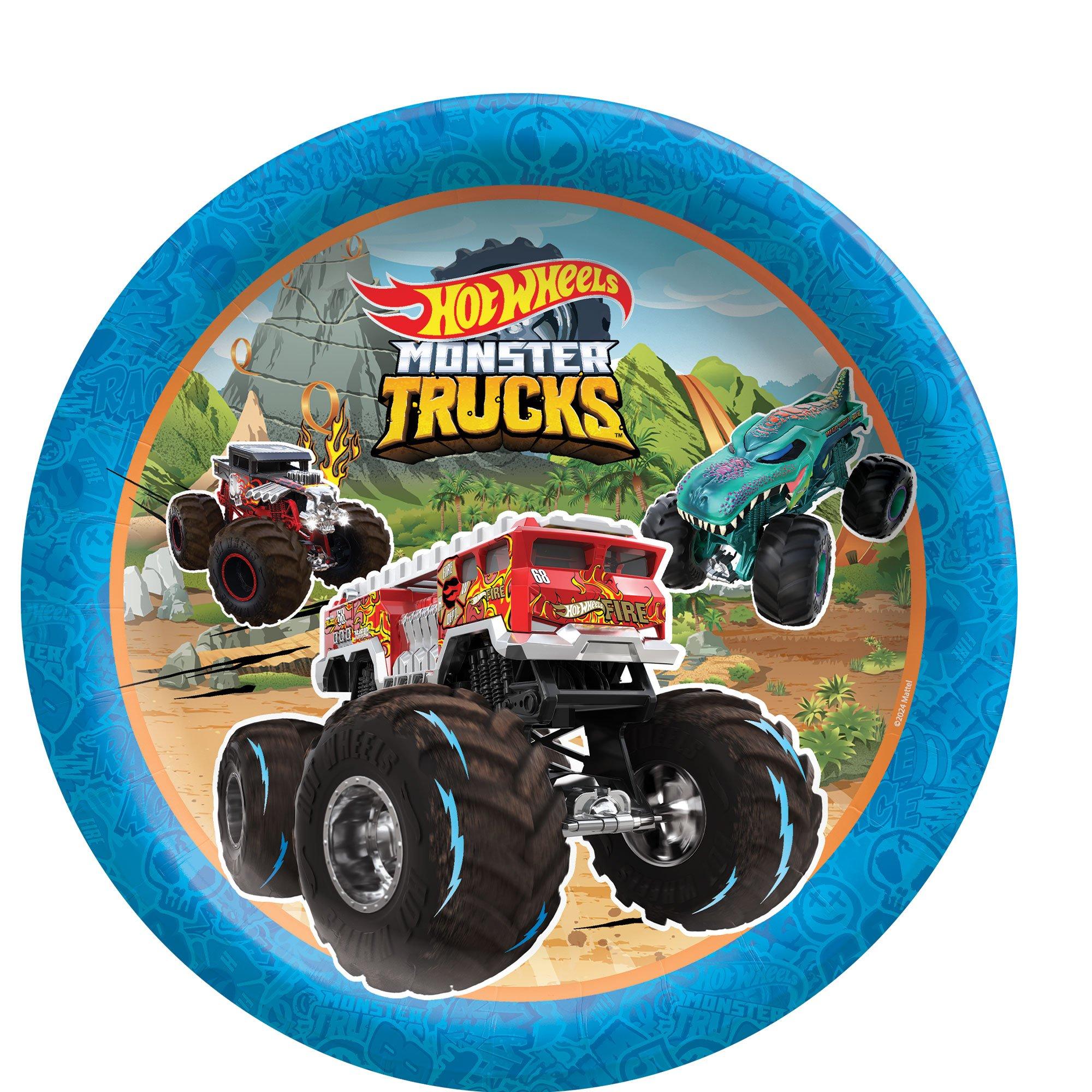 Hot Wheels Monster Trucks Paper Lunch Plates, 9in, 8ct