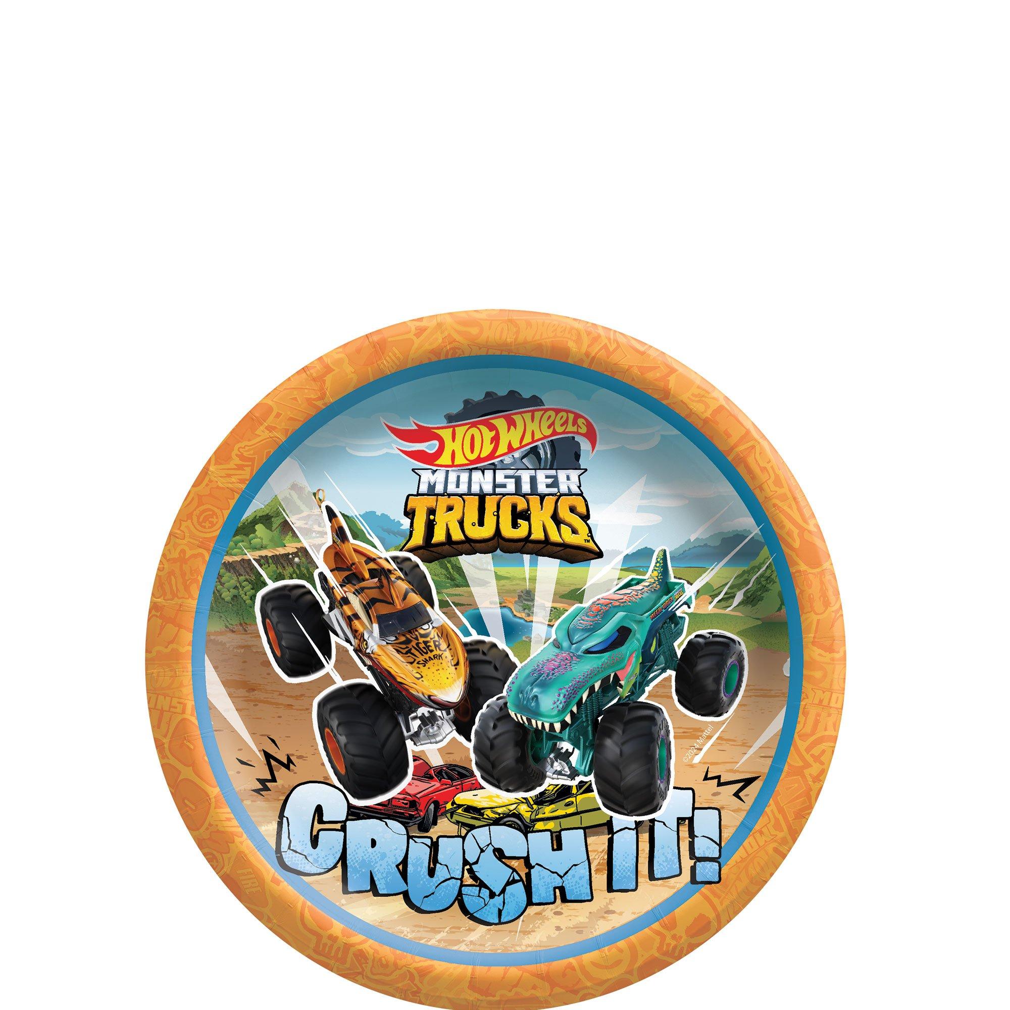 Hot Wheels Monster Trucks Paper Dessert Plates, 7in, 8ct