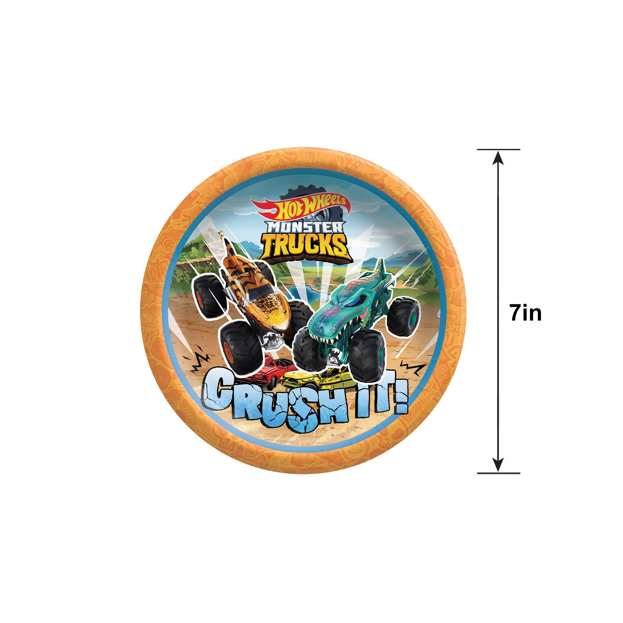 Hot Wheels Monster Trucks Paper Dessert Plates, 7in, 8ct