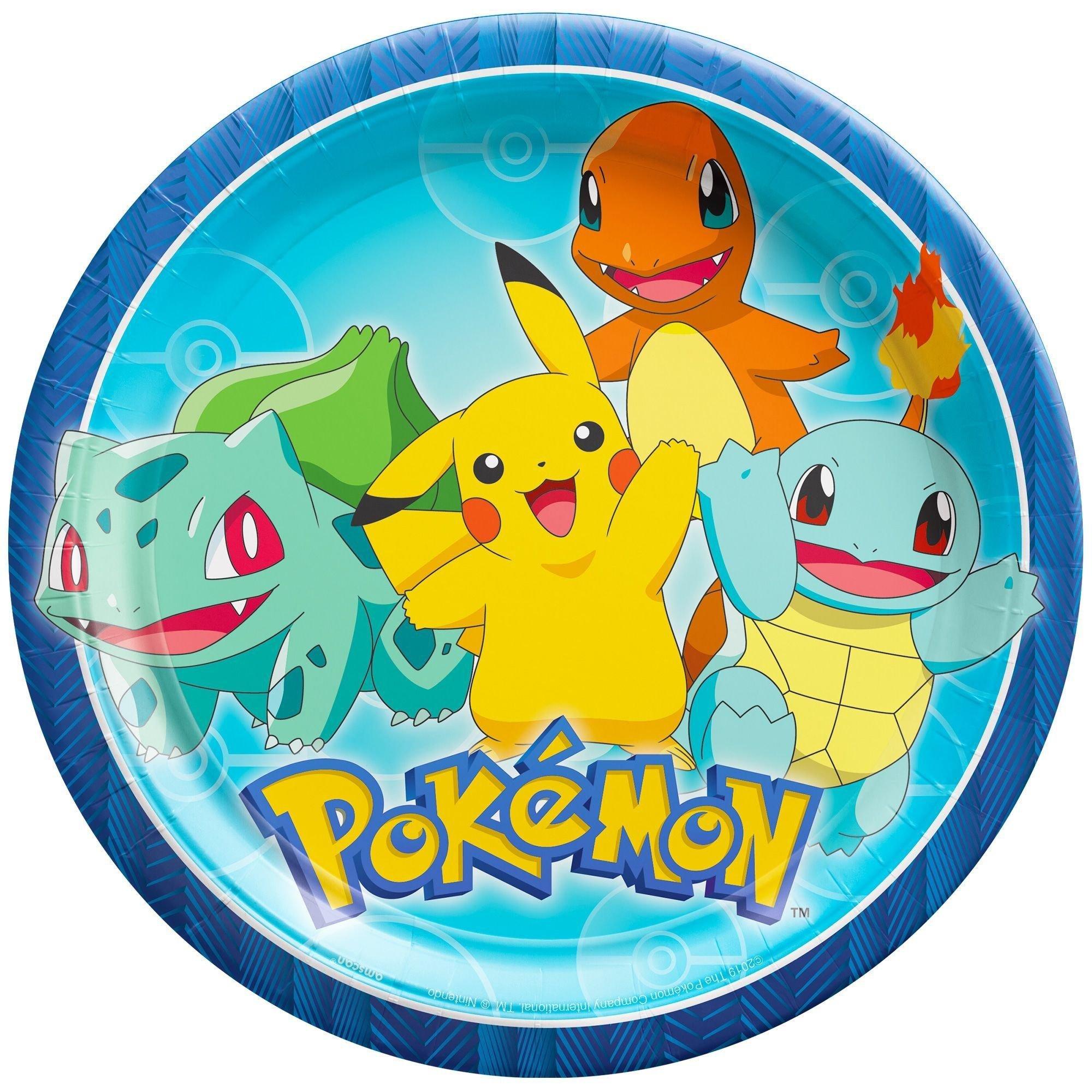 Pokémon Core Party Supplies Pack for 8 Guests - Kit Includes Plates, Napkins & Table Cover