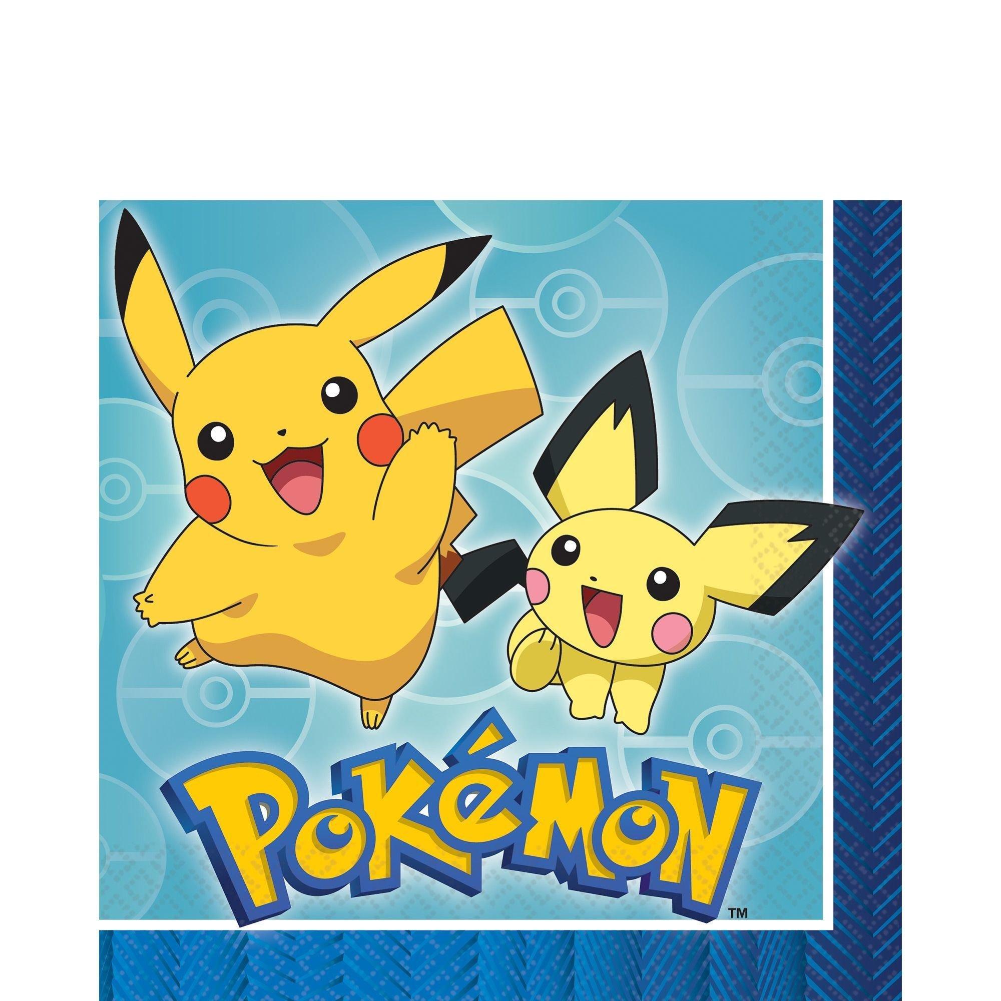 Pokémon Core Party Supplies Pack for 8 Guests - Kit Includes Plates, Napkins & Table Cover