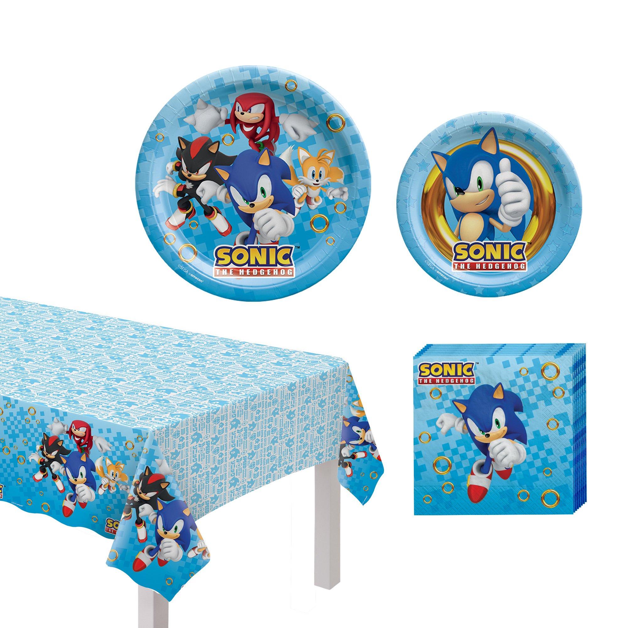 Sonic the Hedgehog Party Supplies Pack for 8 Guests - Kit Includes Plates, Napkins & Table Cover