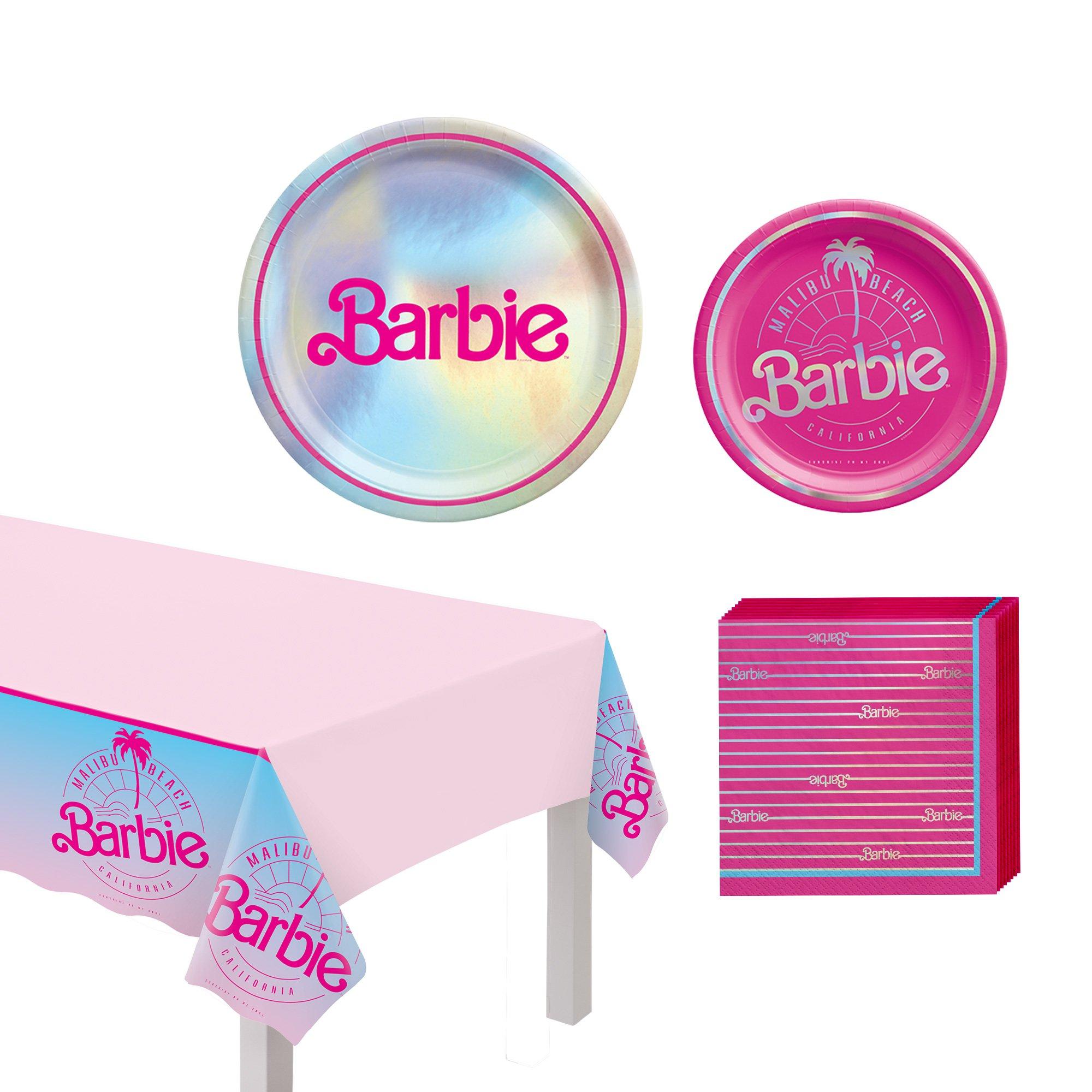Malibu Barbie Party Supplies Pack for 8 Guests - Kit Includes Plates, Napkins & Table Cover