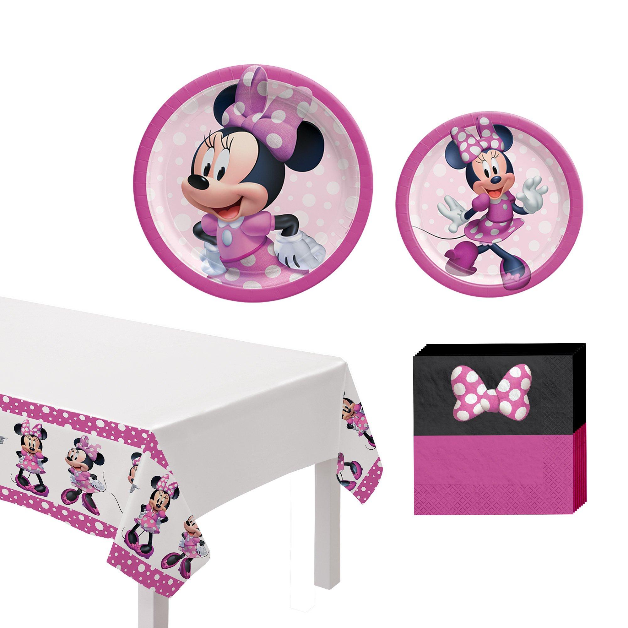 Minnie Mouse Forever Party Supplies Pack for 8 Guests - Kit Includes Plates, Napkins & Table Cover