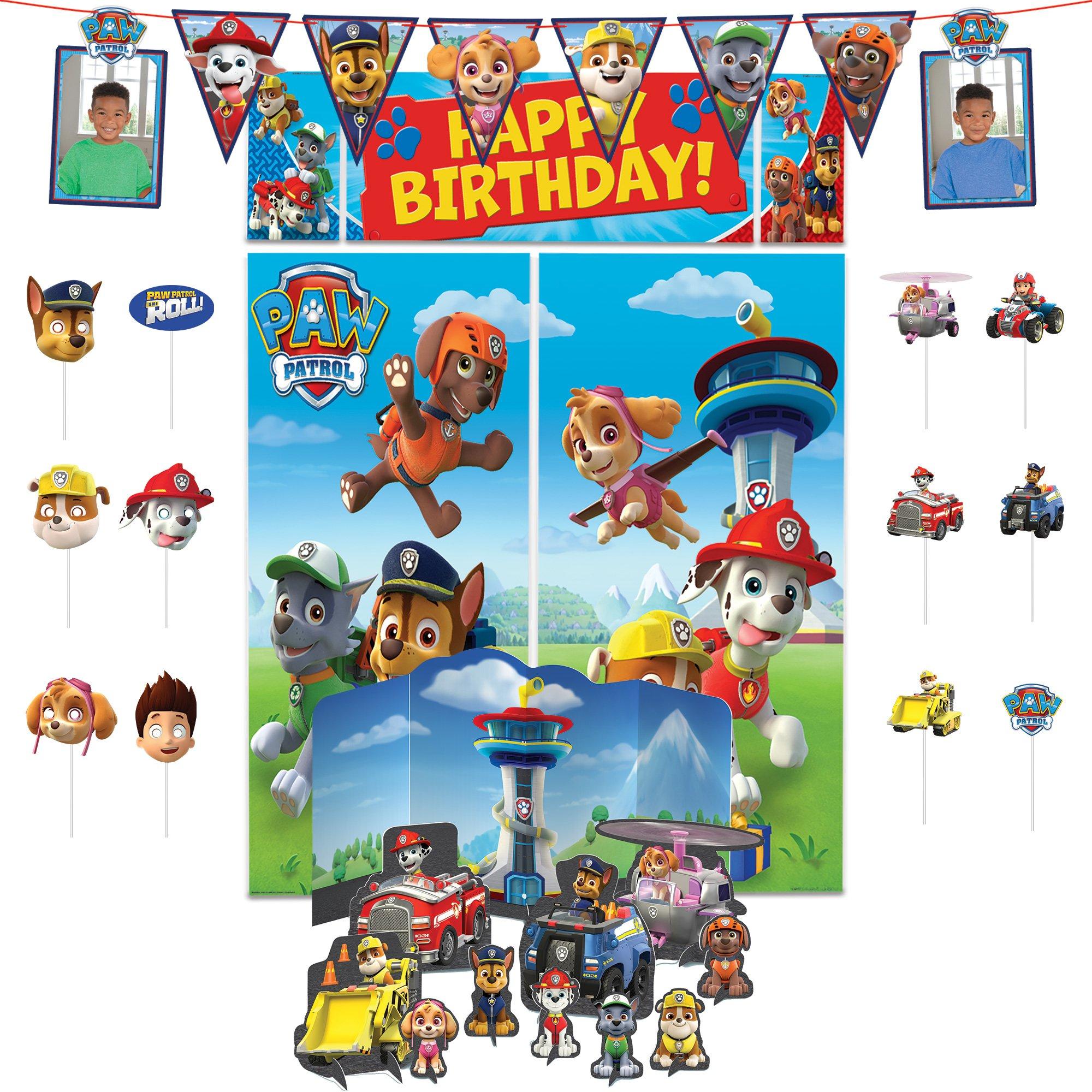 PAW Patrol Party Decorating Supplies Pack - Kit Includes Banner, Swirl Decorations & Centerpiece