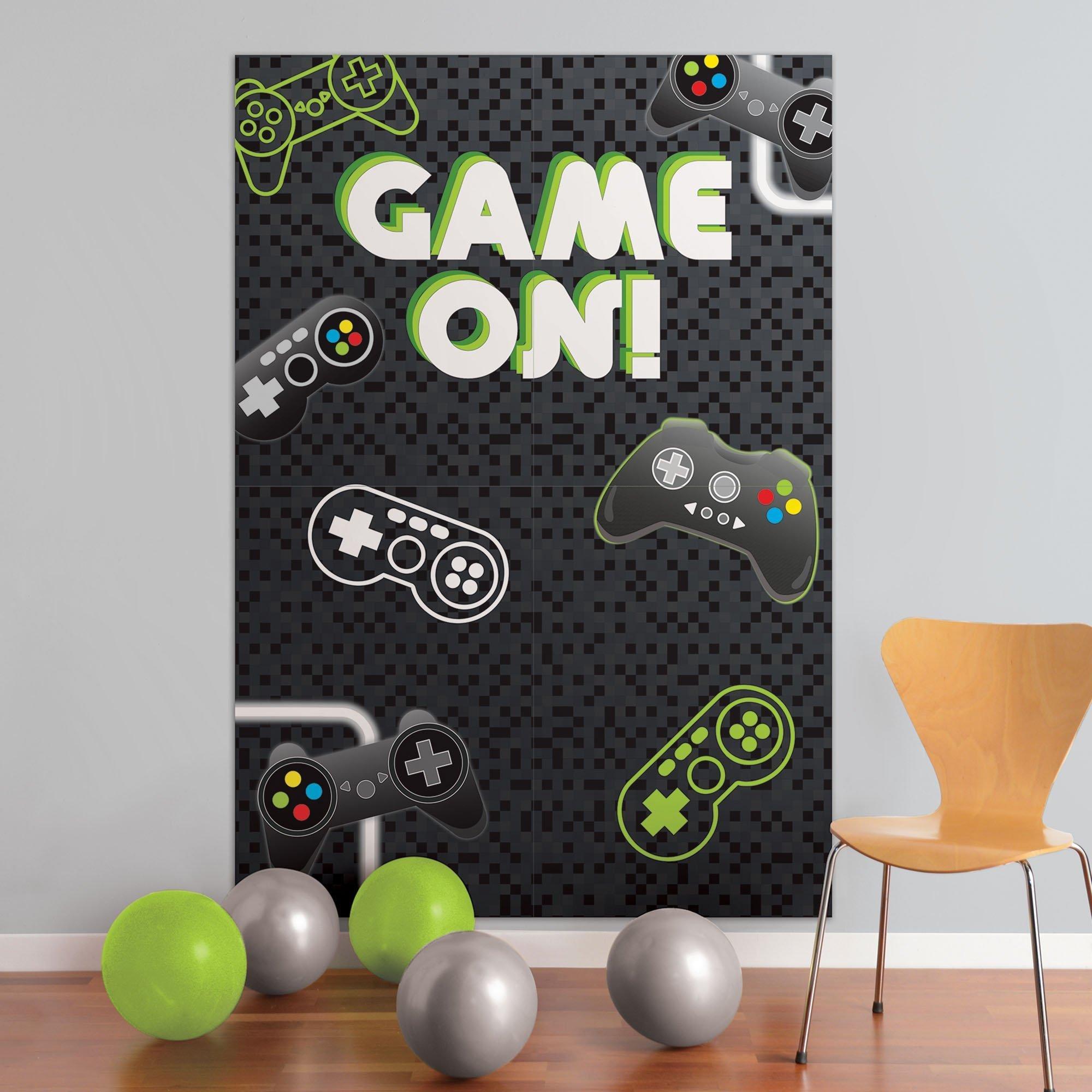 Level Up Party Decorating Supplies Pack - Kit Includes Banners, Scene Setter & Centerpiece