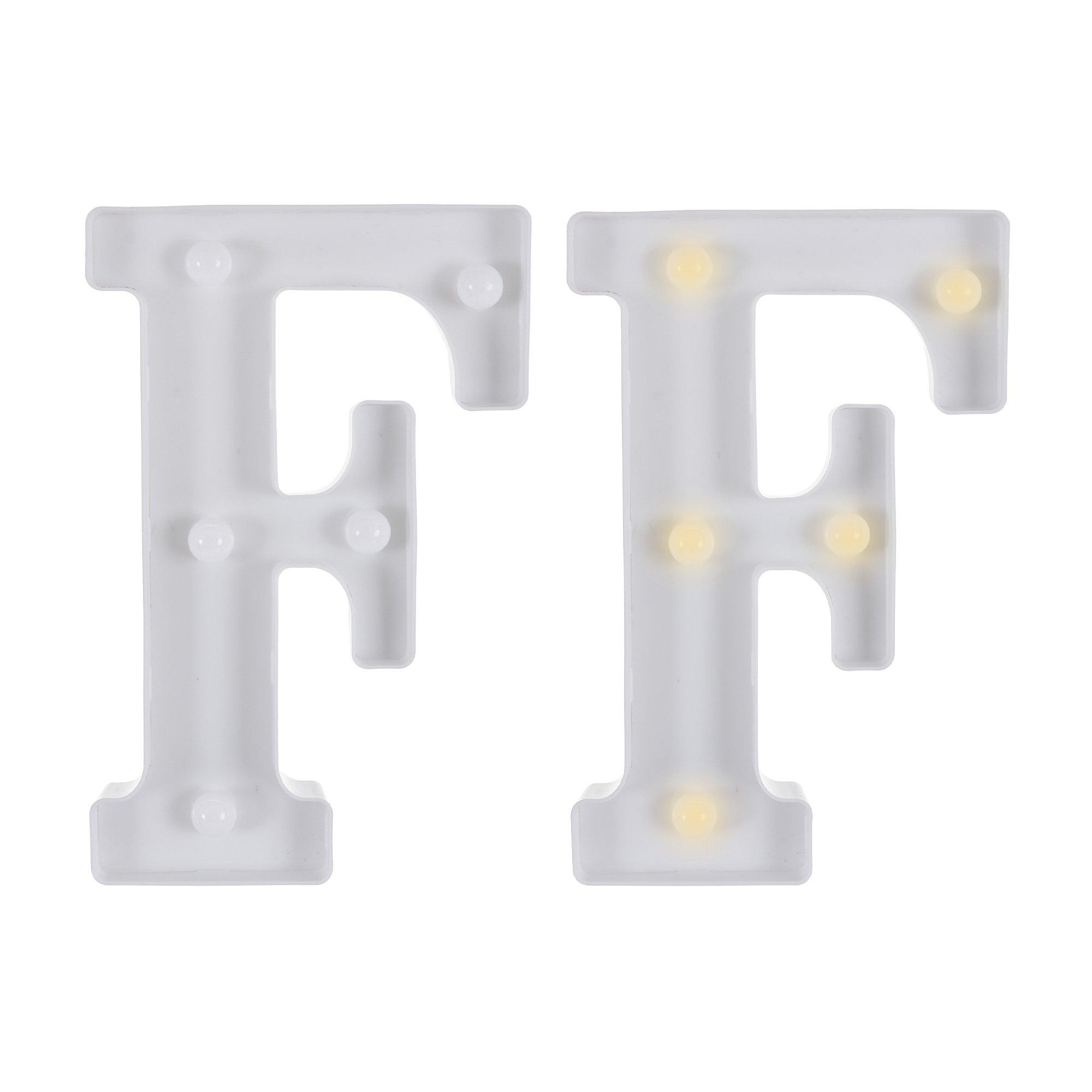 Light-Up Standing Letter F, 8.5in